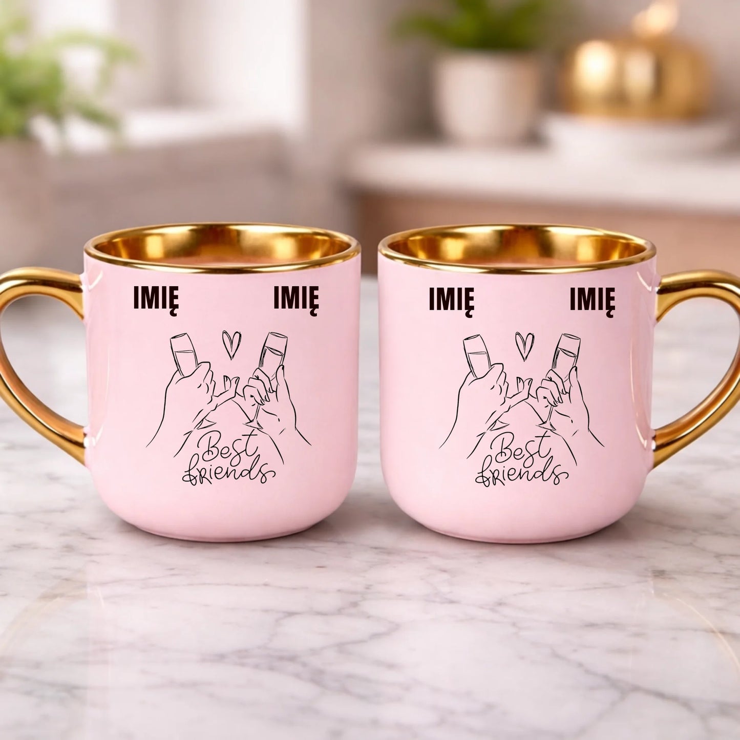 kubek z własnym nadrukiem 400ml personalizowane prezenty pl różowy