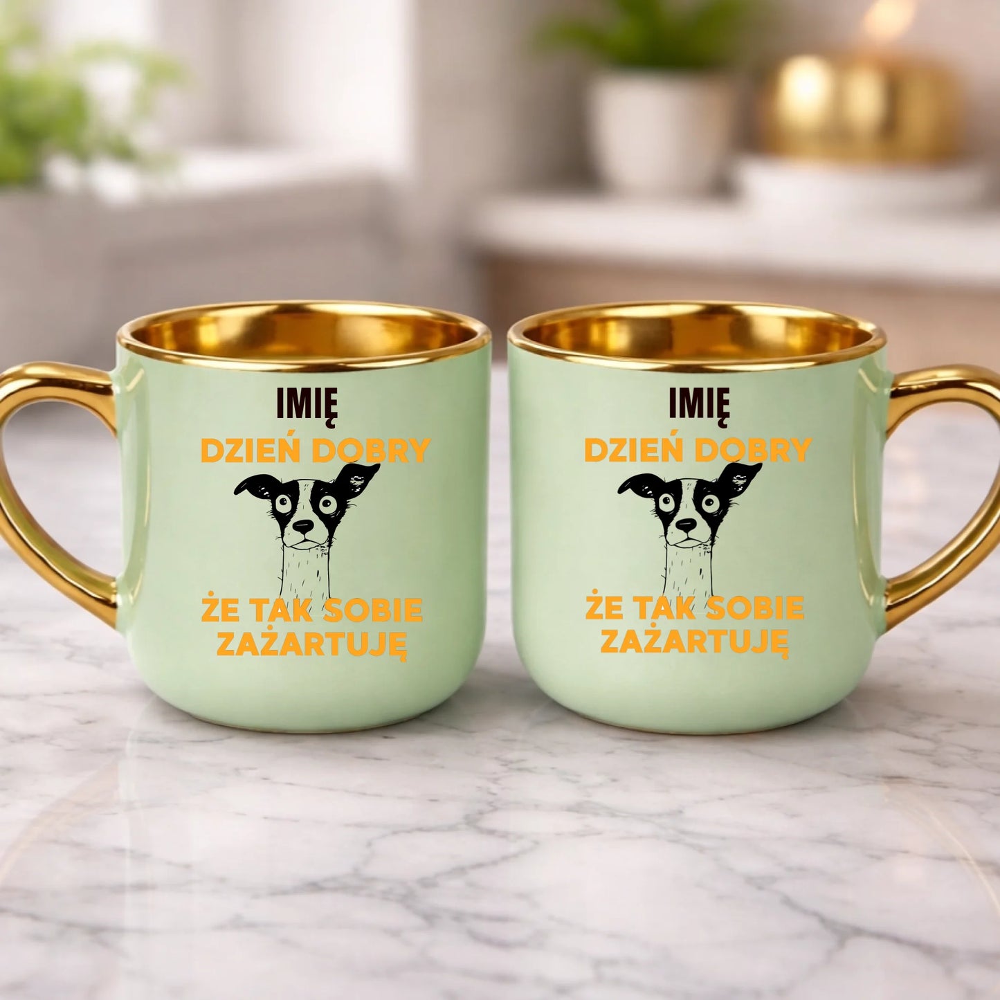 kubek z własnym nadrukiem 400ml personalizowane prezenty pl zielony