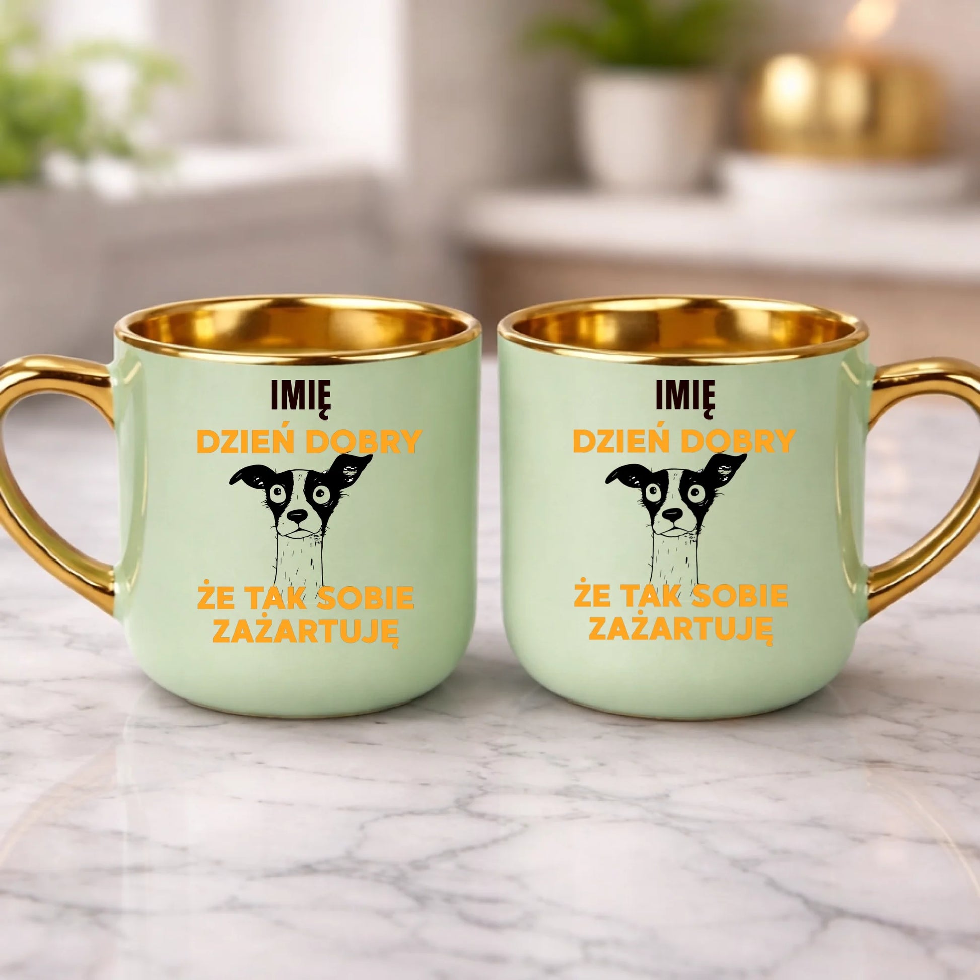 kubek z własnym nadrukiem 400ml personalizowane prezenty pl zielony