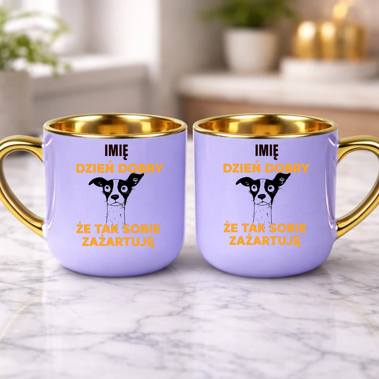 kubek z własnym nadrukiem 400ml personalizowane prezenty pl fioletowy
