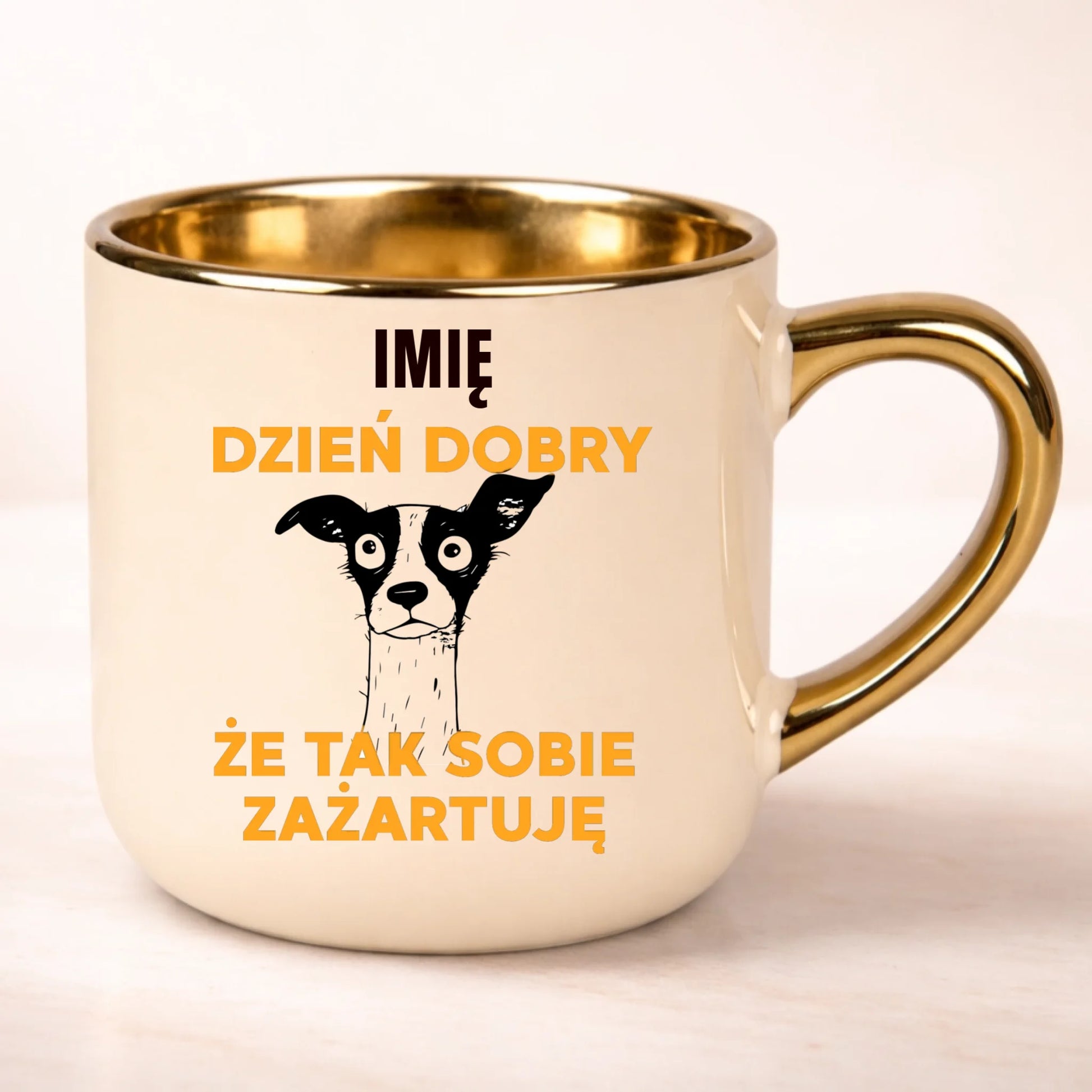 kubek personalizowany z nadrukiem 400ml kremowy