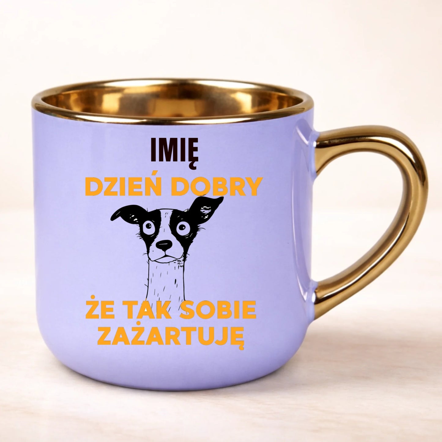 kubek personalizowany z nadrukiem 400ml fioletowy
