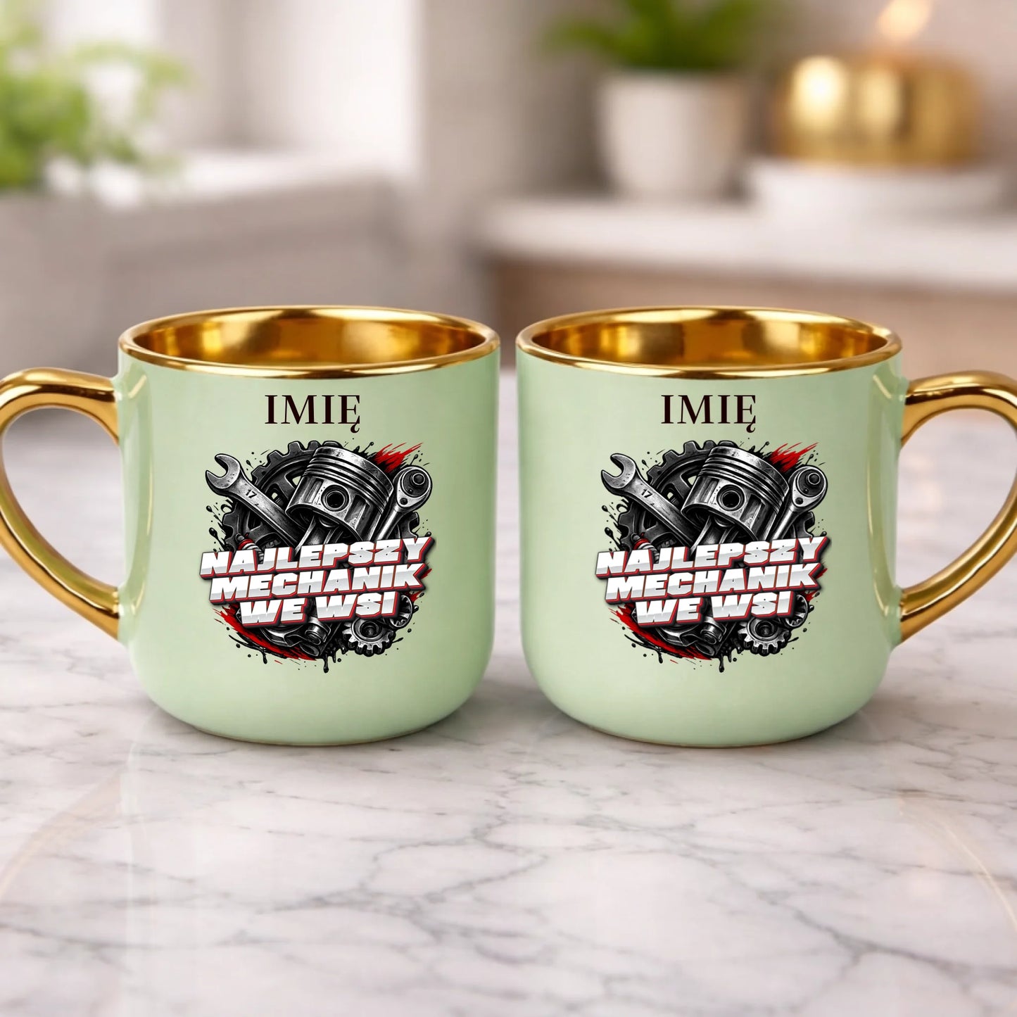 kubek z własnym nadrukiem 400ml personalizowane prezenty pl zielony