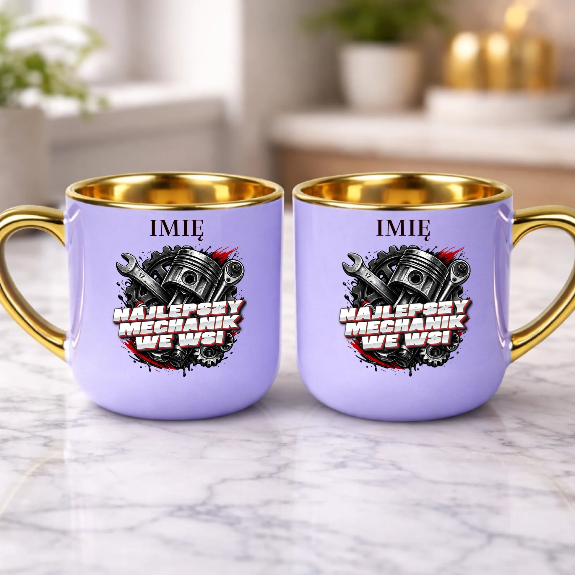 kubek z własnym nadrukiem 400ml personalizowane prezenty pl fioletowy