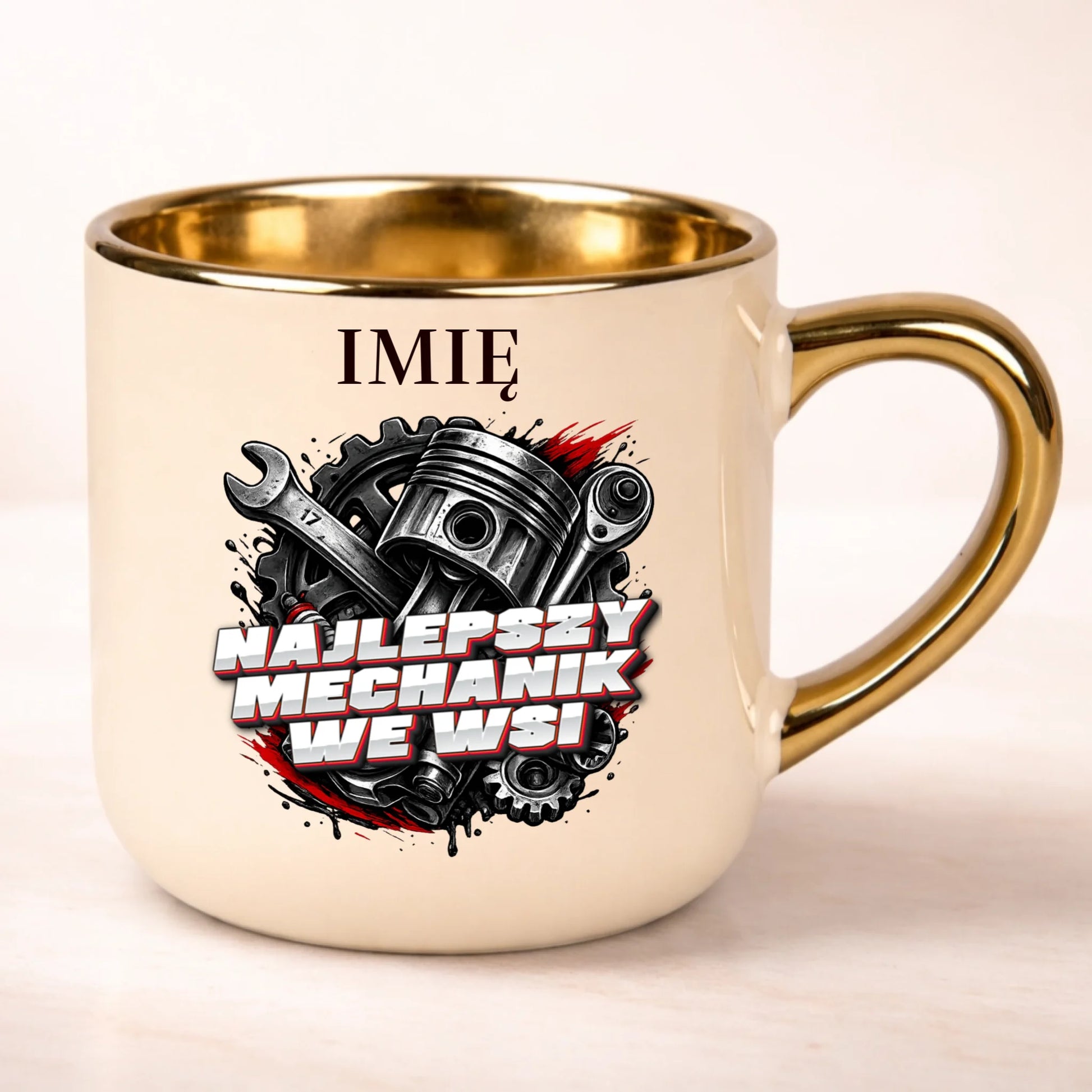 kubek personalizowany z nadrukiem 400ml kremowy