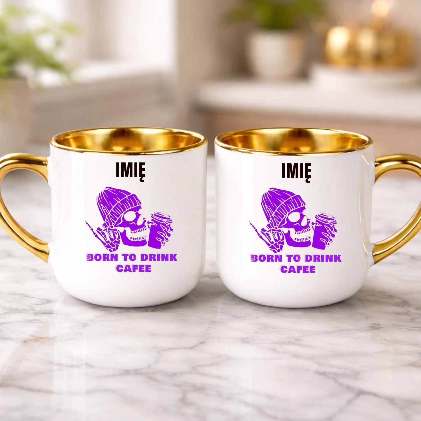 kubek z własnym nadrukiem 400ml personalizowane prezenty pl biale