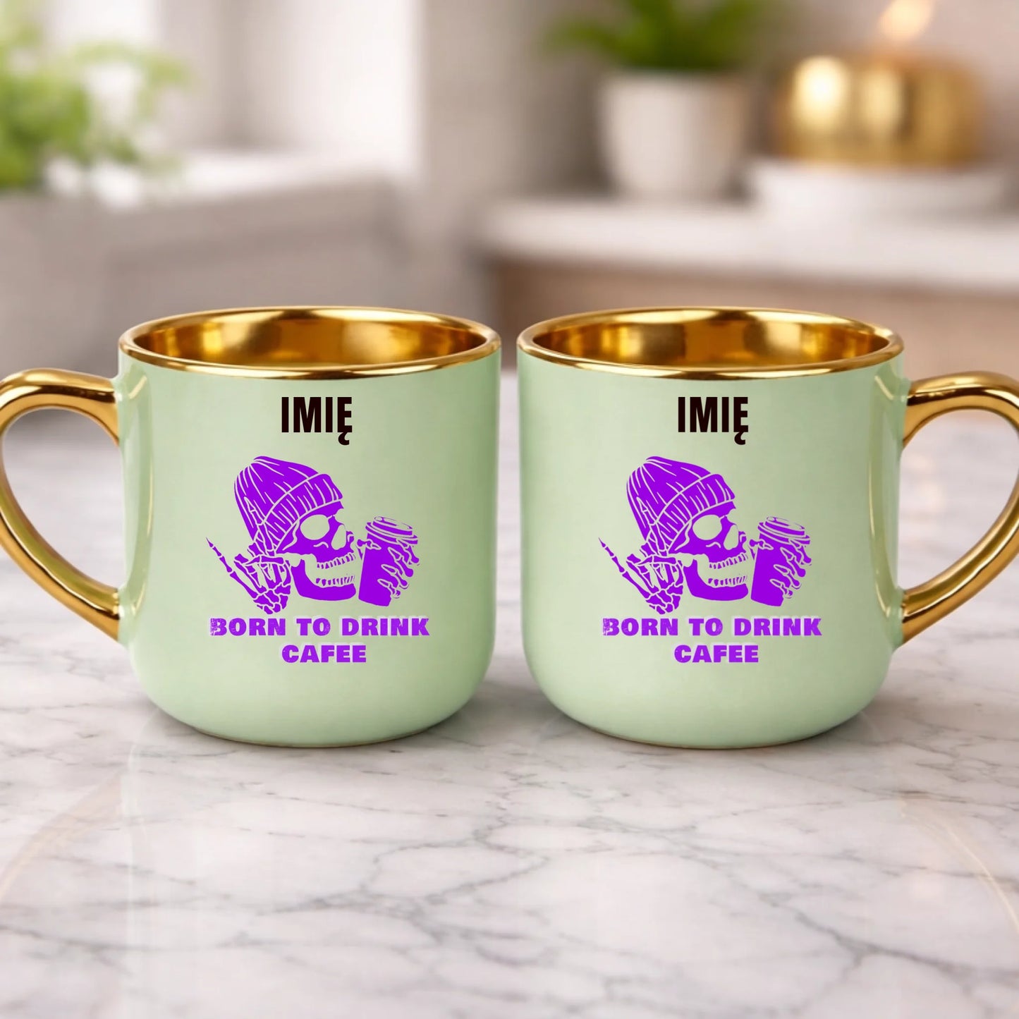 kubek z własnym nadrukiem 400ml personalizowane prezenty pl zielony
