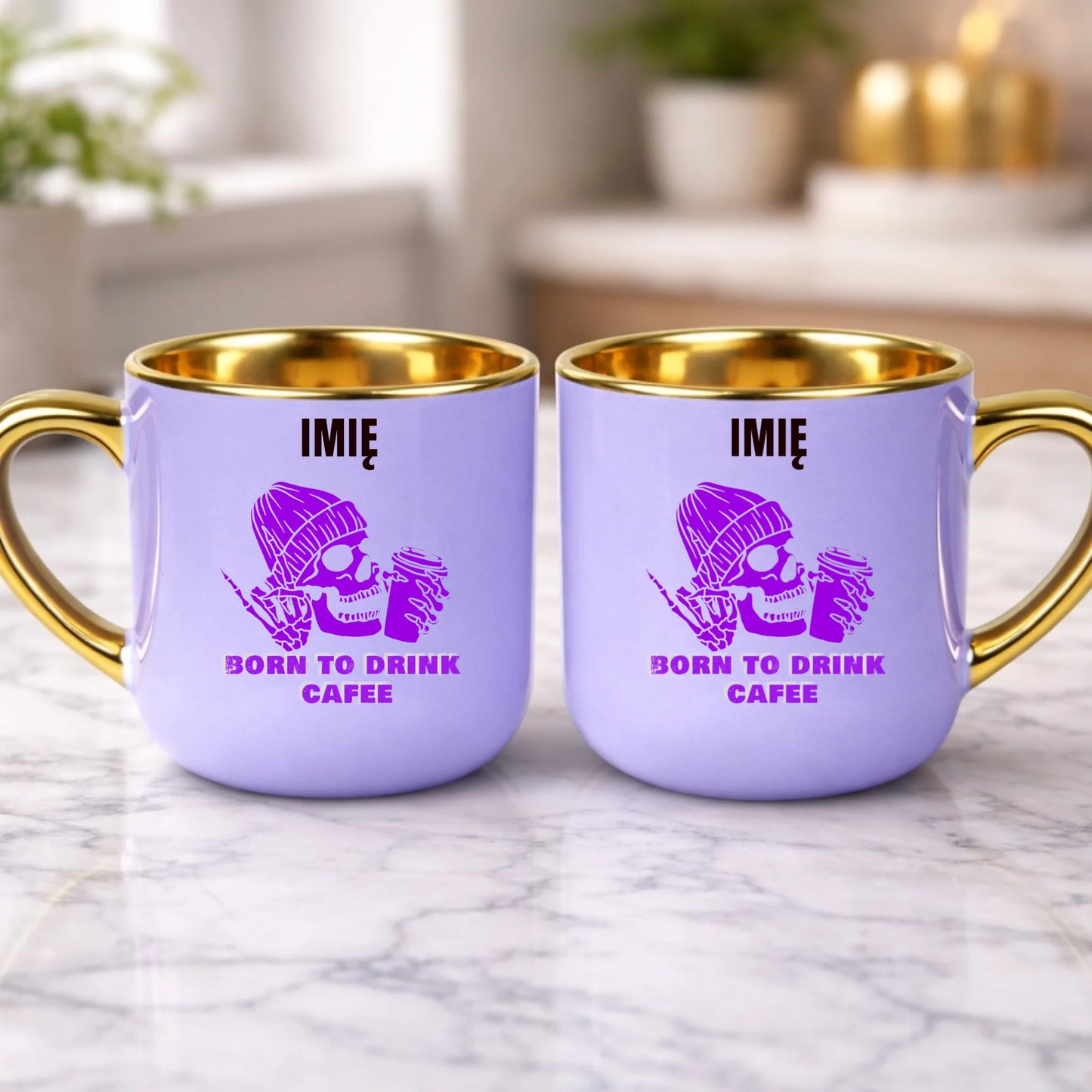 kubek z własnym nadrukiem 400ml personalizowane prezenty pl fioletowy