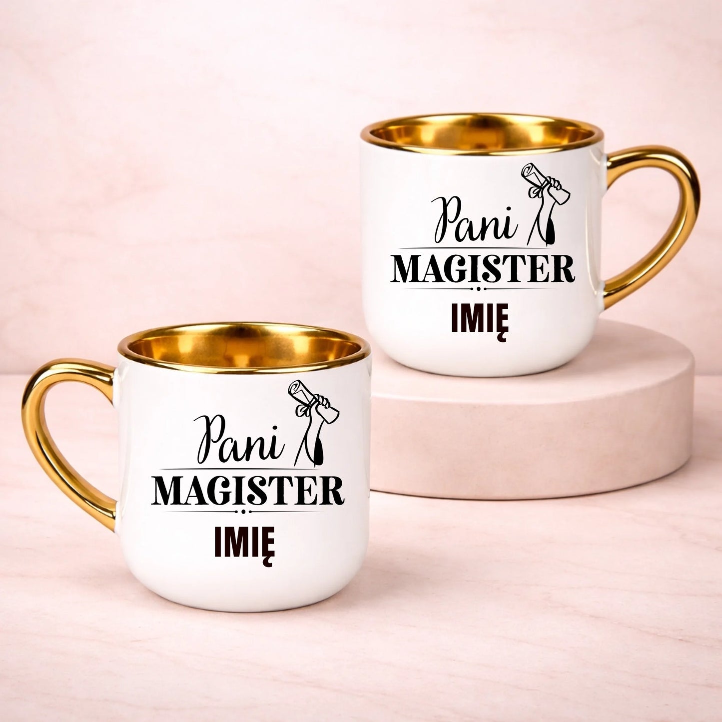 kubek z własnym nadrukiem 400ml personalizowane prezenty pl bialy