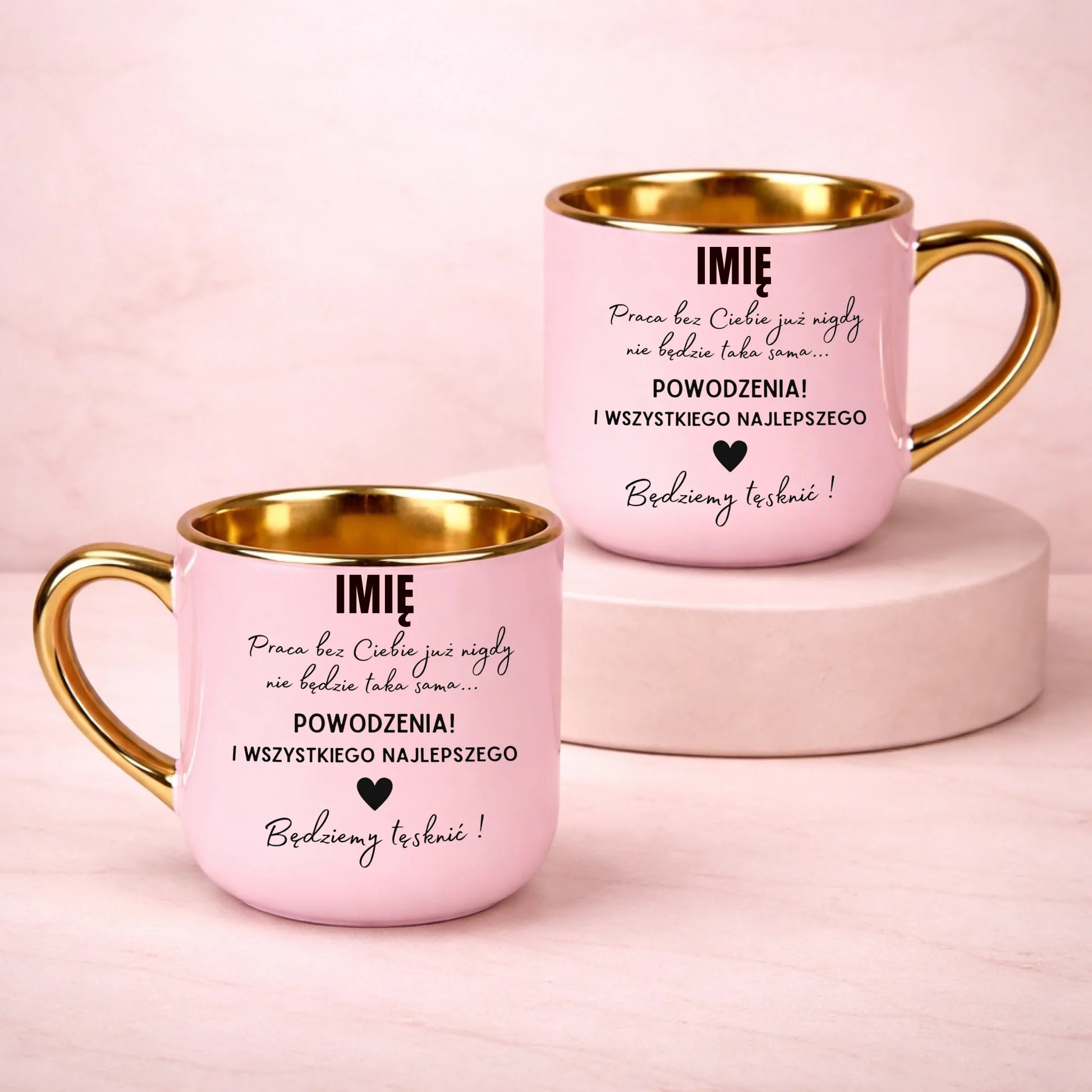 kubek z własnym nadrukiem 400ml personalizowane prezenty pl różowy