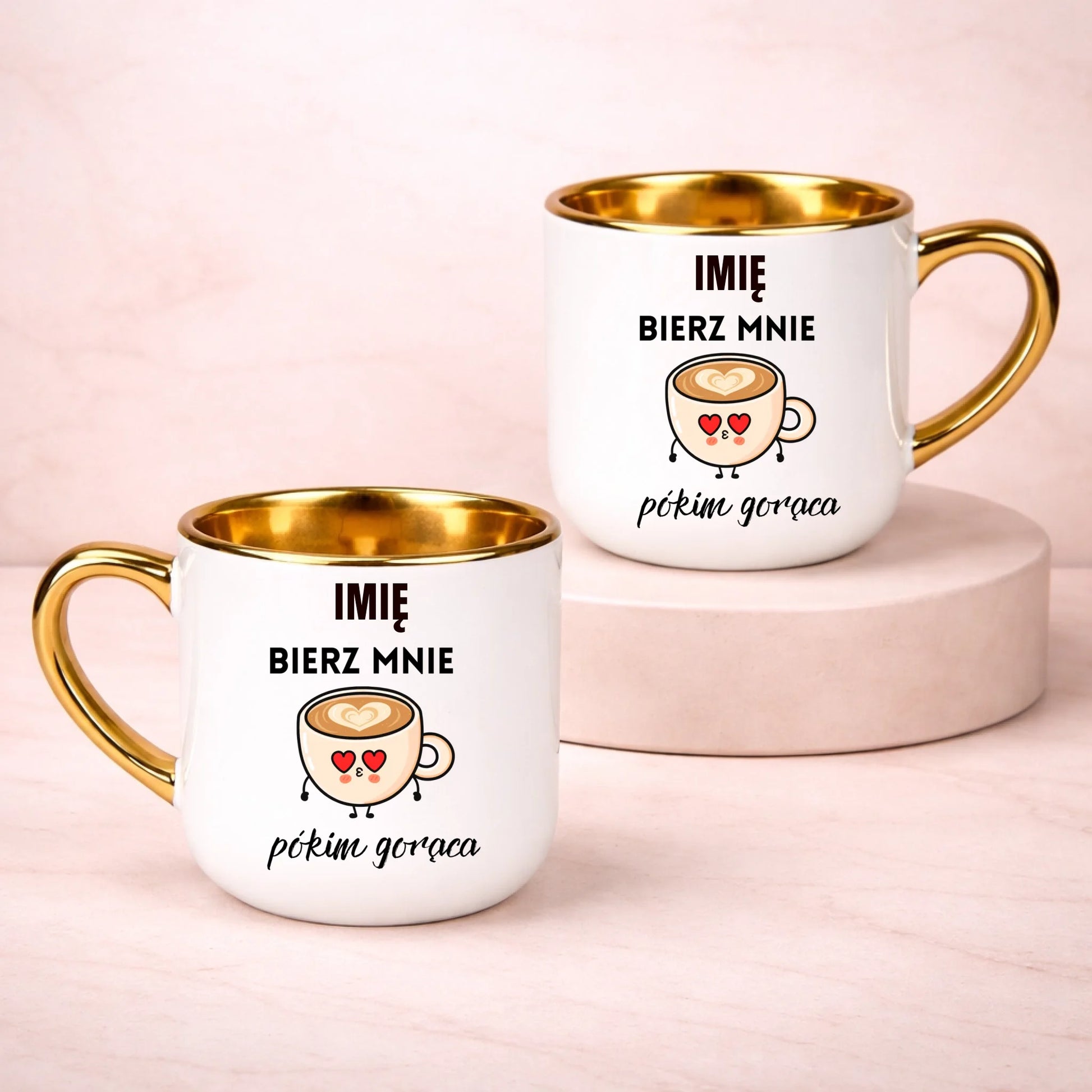 kubek z własnym nadrukiem 400ml personalizowane prezenty pl bialy