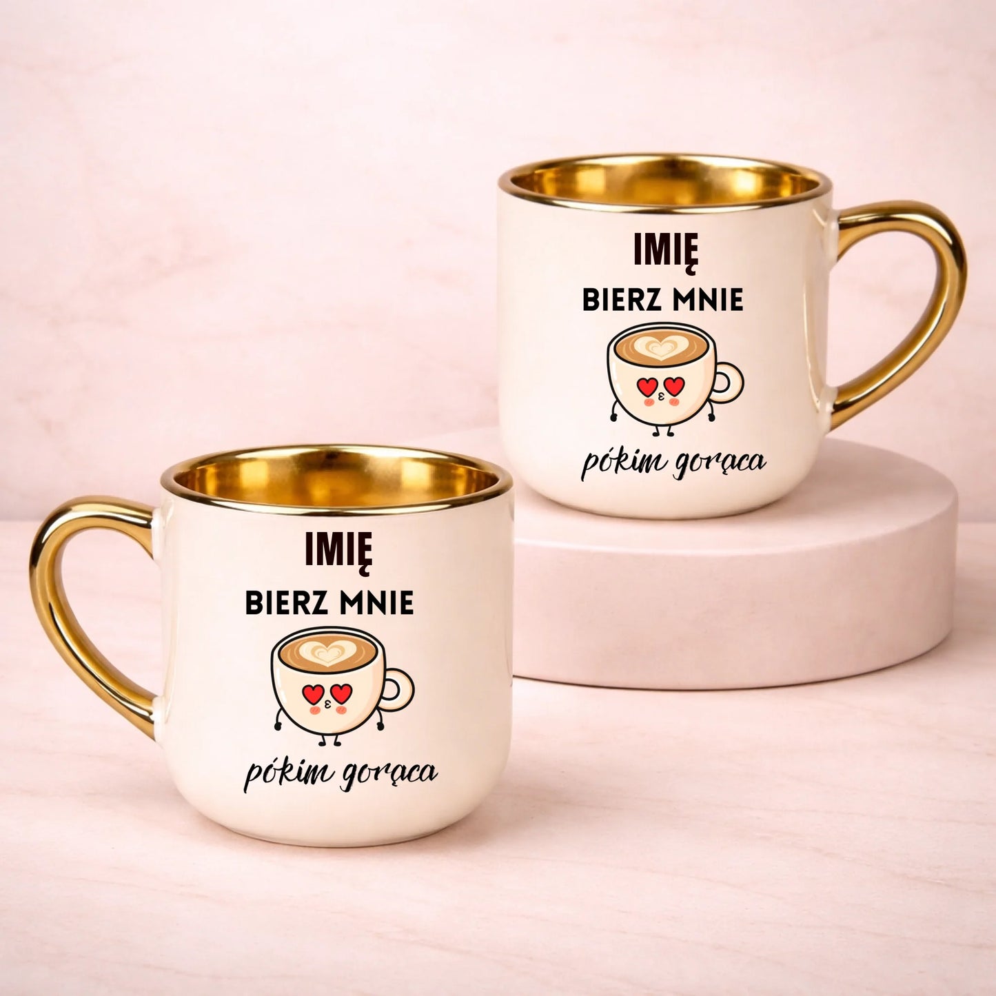 kubek z własnym nadrukiem 400ml personalizowane prezenty pl kremowy