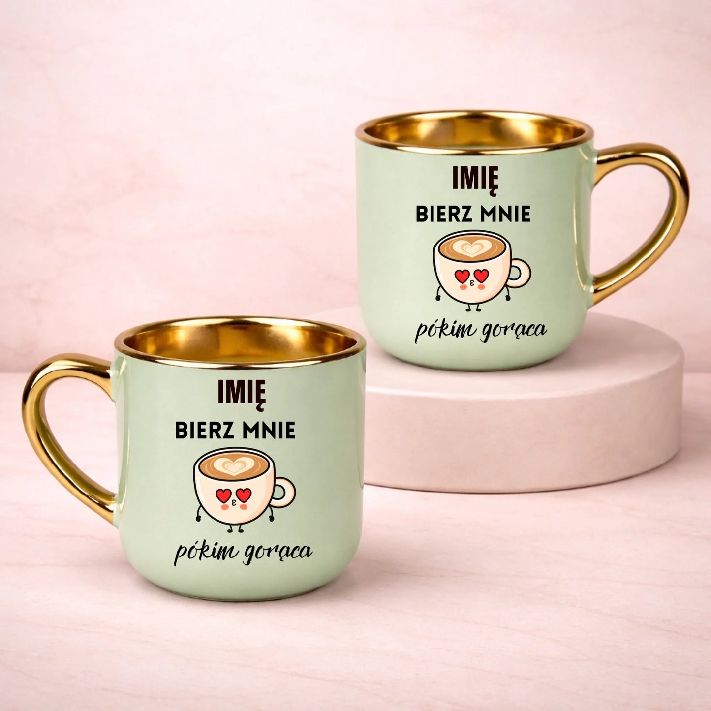 kubek z własnym nadrukiem 400ml personalizowane prezenty pl zielony