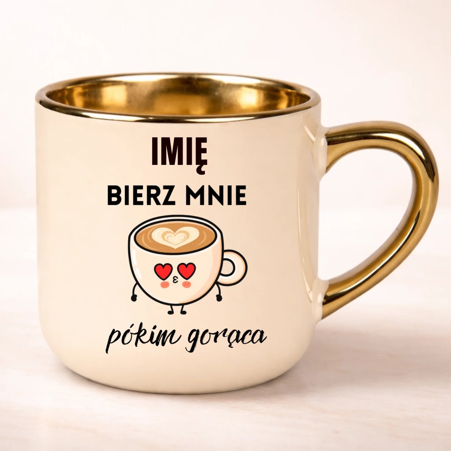 kubek personalizowany z nadrukiem 400ml kremowy