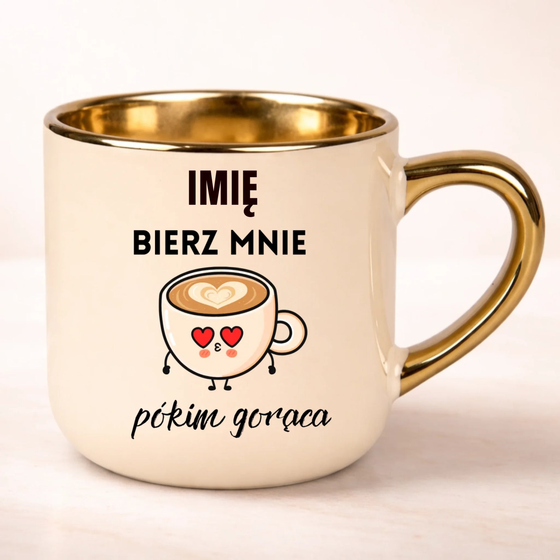 kubek personalizowany z nadrukiem 400ml kremowy