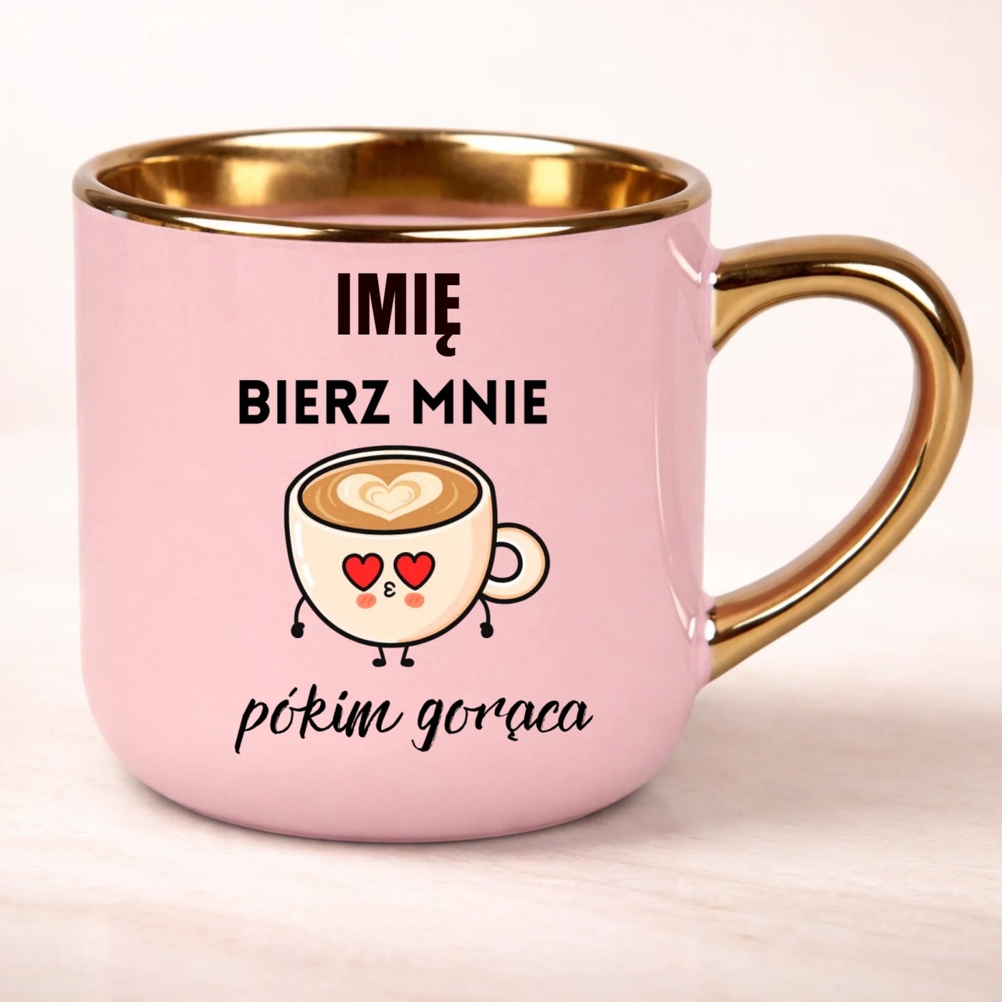 kubek personalizowany z nadrukiem 400ml rozowy