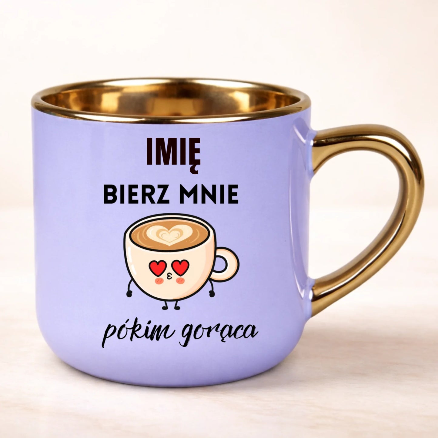 kubek personalizowany z nadrukiem 400ml fioletowy