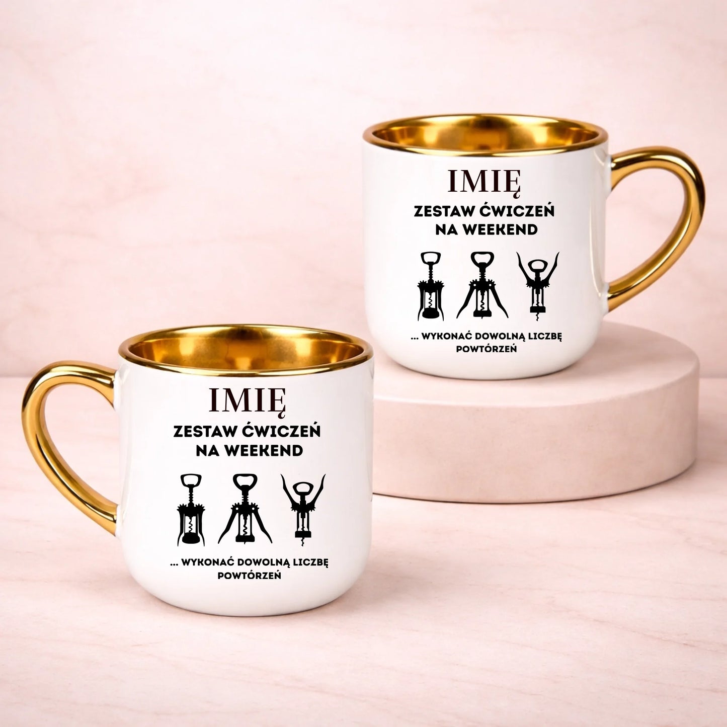 kubek z własnym nadrukiem 400ml personalizowane prezenty pl bialy