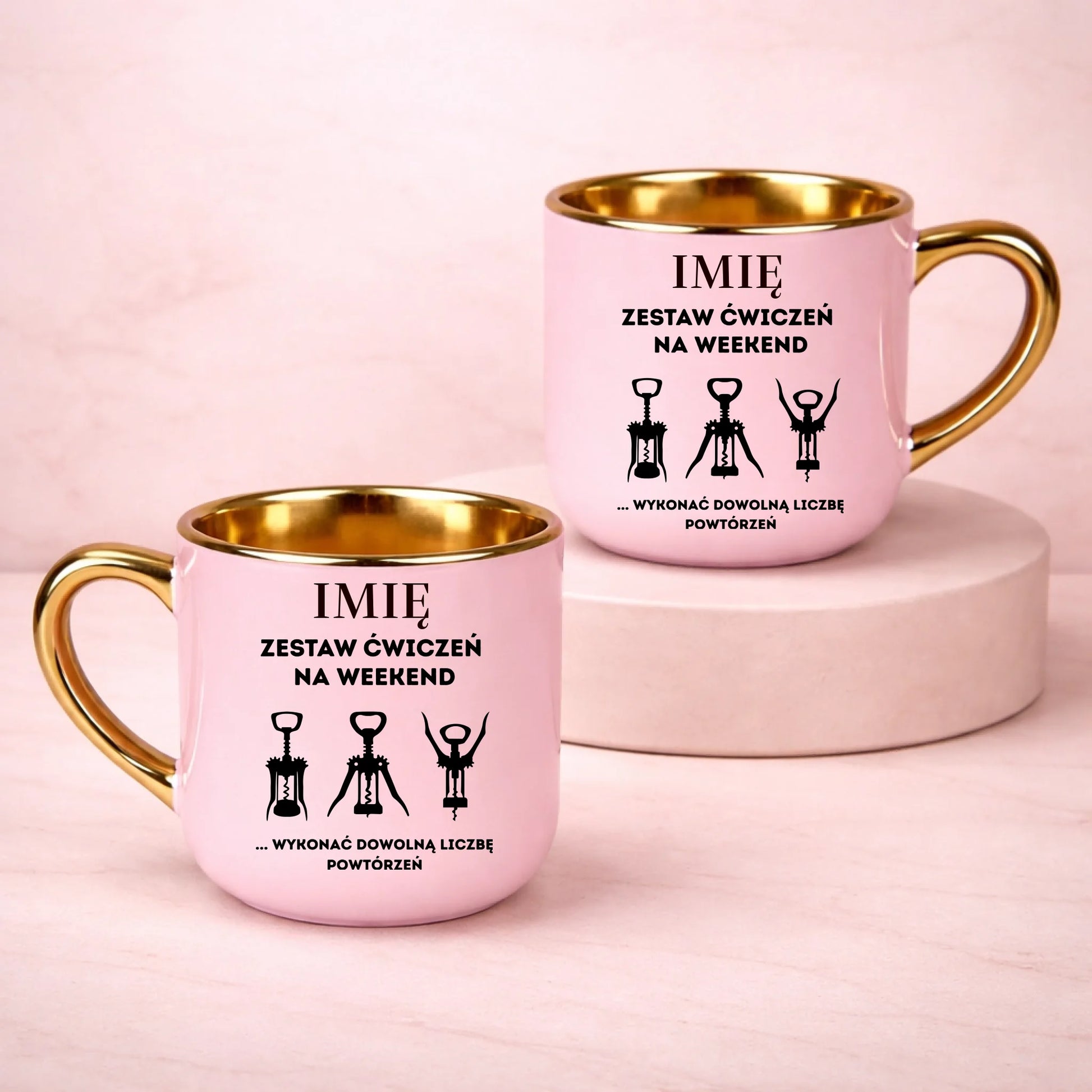 kubek z własnym nadrukiem 400ml personalizowane prezenty pl różowy