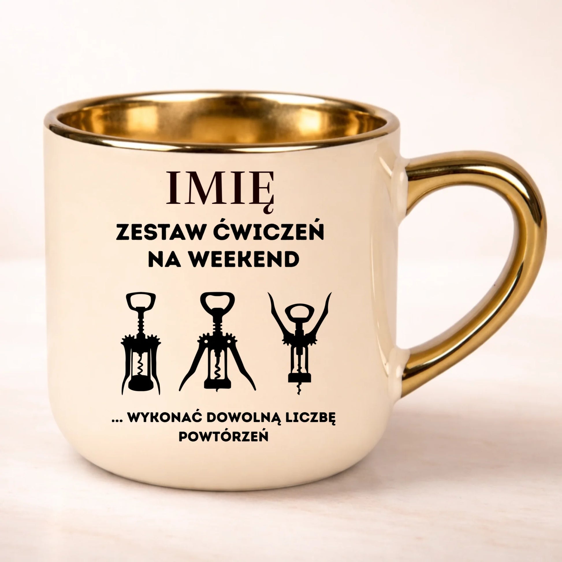 kubek personalizowany z nadrukiem 400ml kremowy