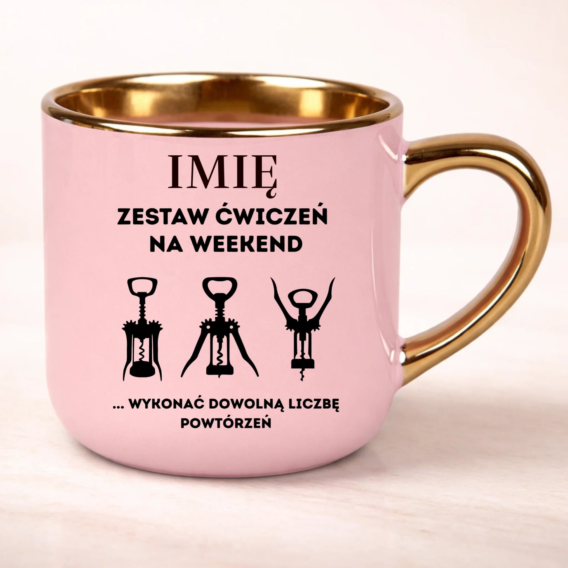 kubek personalizowany z nadrukiem 400ml rozowy