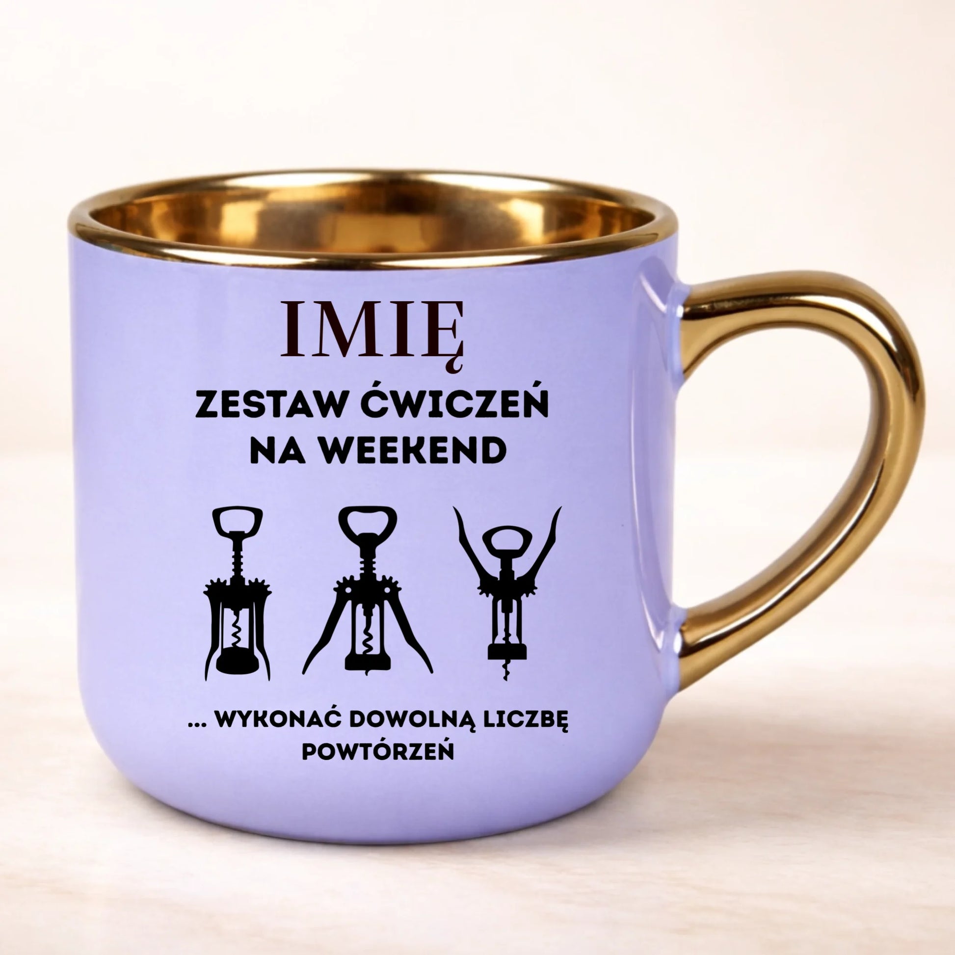 kubek personalizowany z nadrukiem 400ml fioletowy