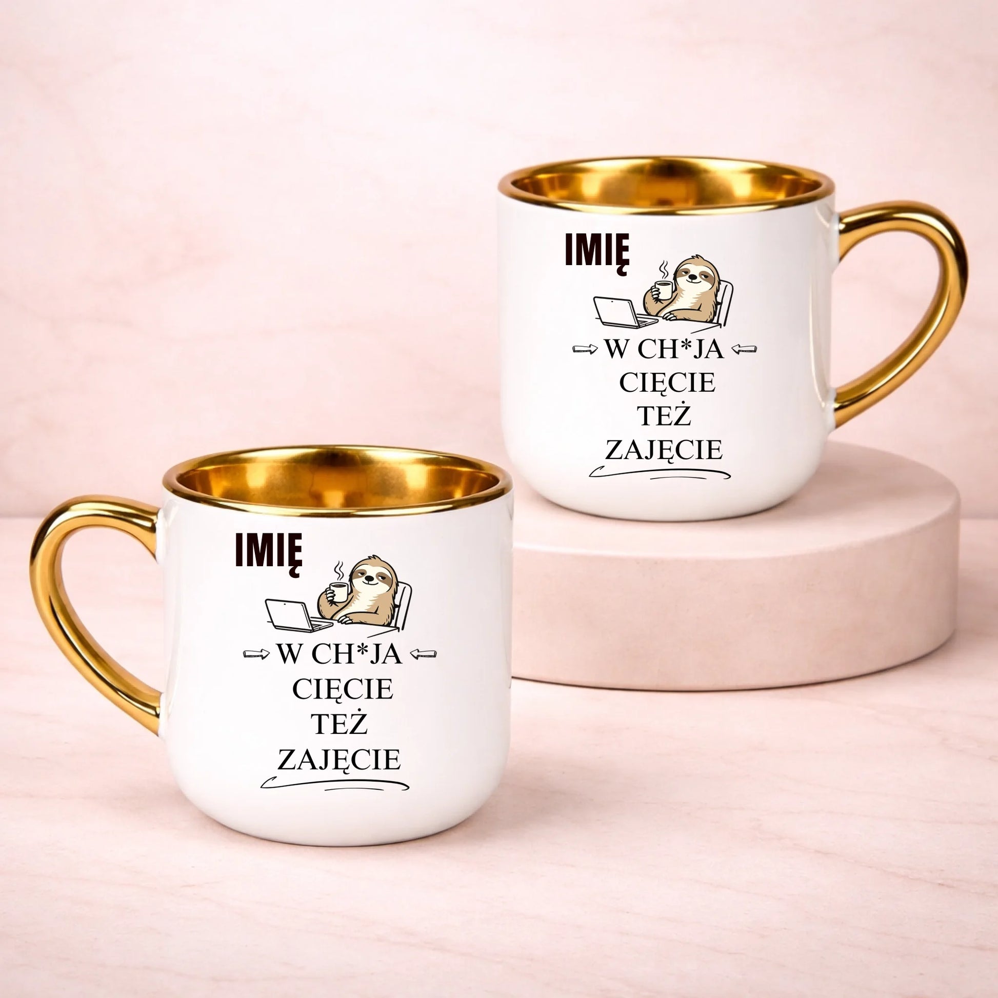 kubek z własnym nadrukiem 400ml personalizowane prezenty pl bialy