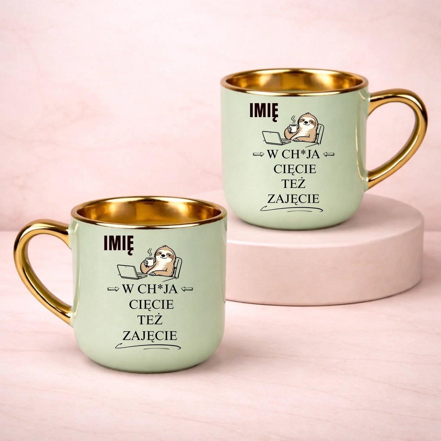 kubek z własnym nadrukiem 400ml personalizowane prezenty pl zielony