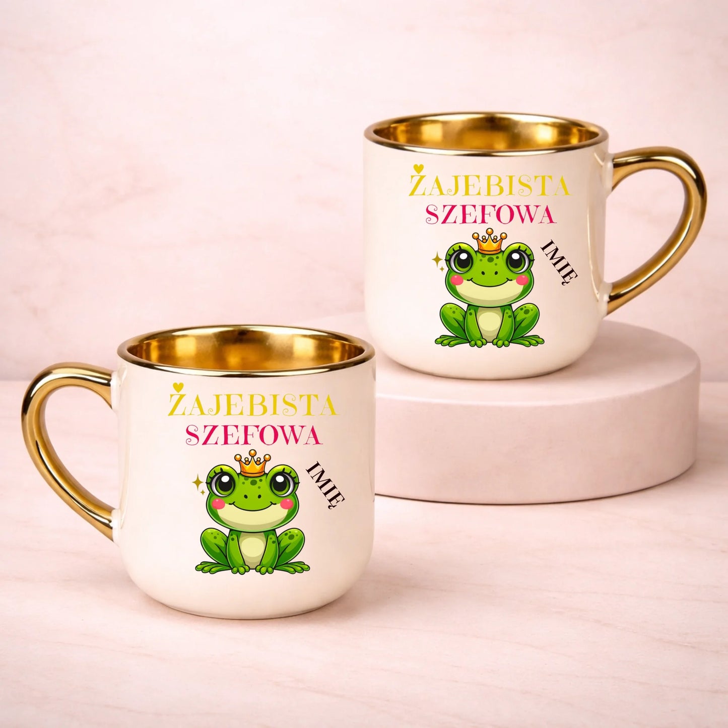 kubek z własnym nadrukiem 400ml personalizowane prezenty pl kremowy