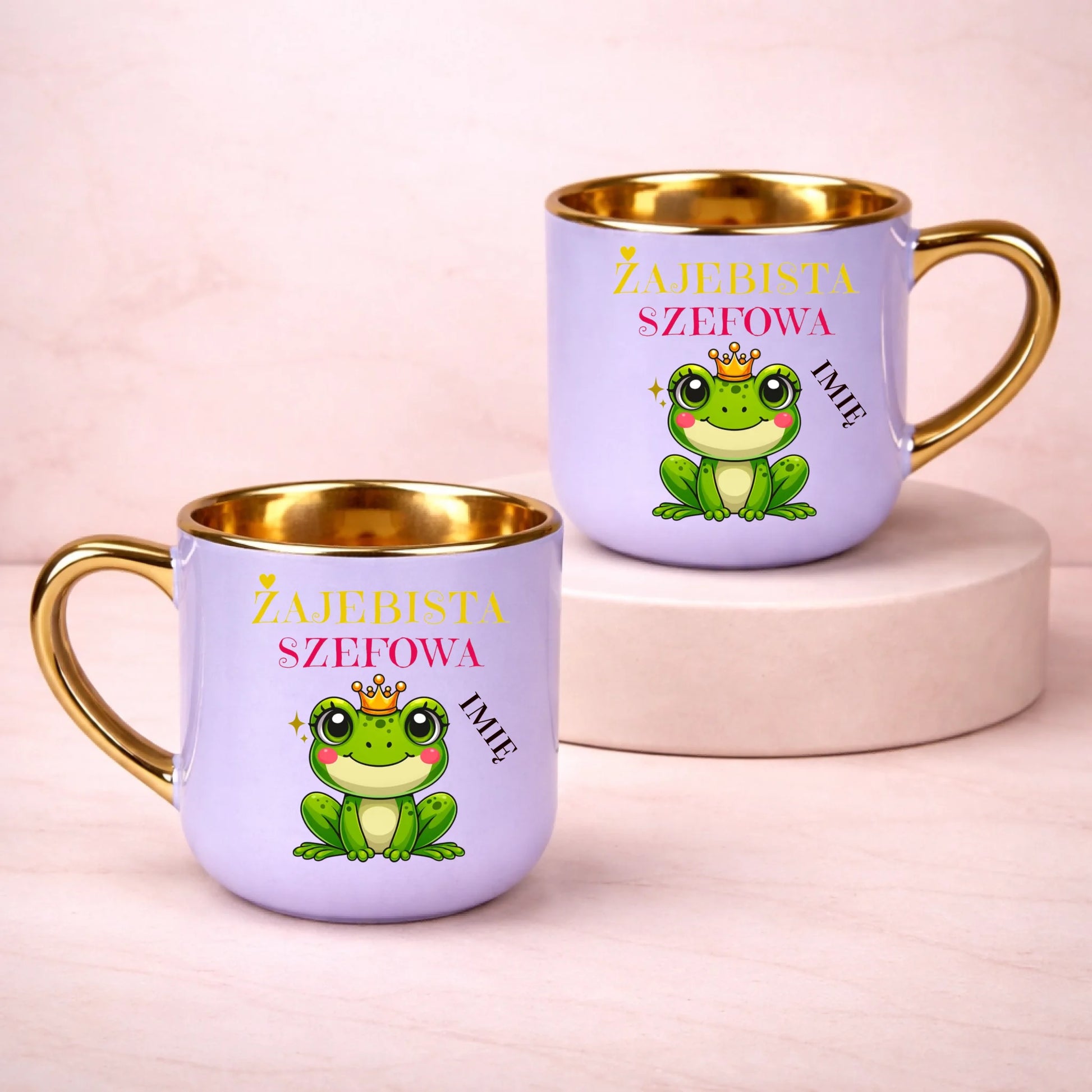 kubek z własnym nadrukiem 400ml personalizowane prezenty pl fioletowy
