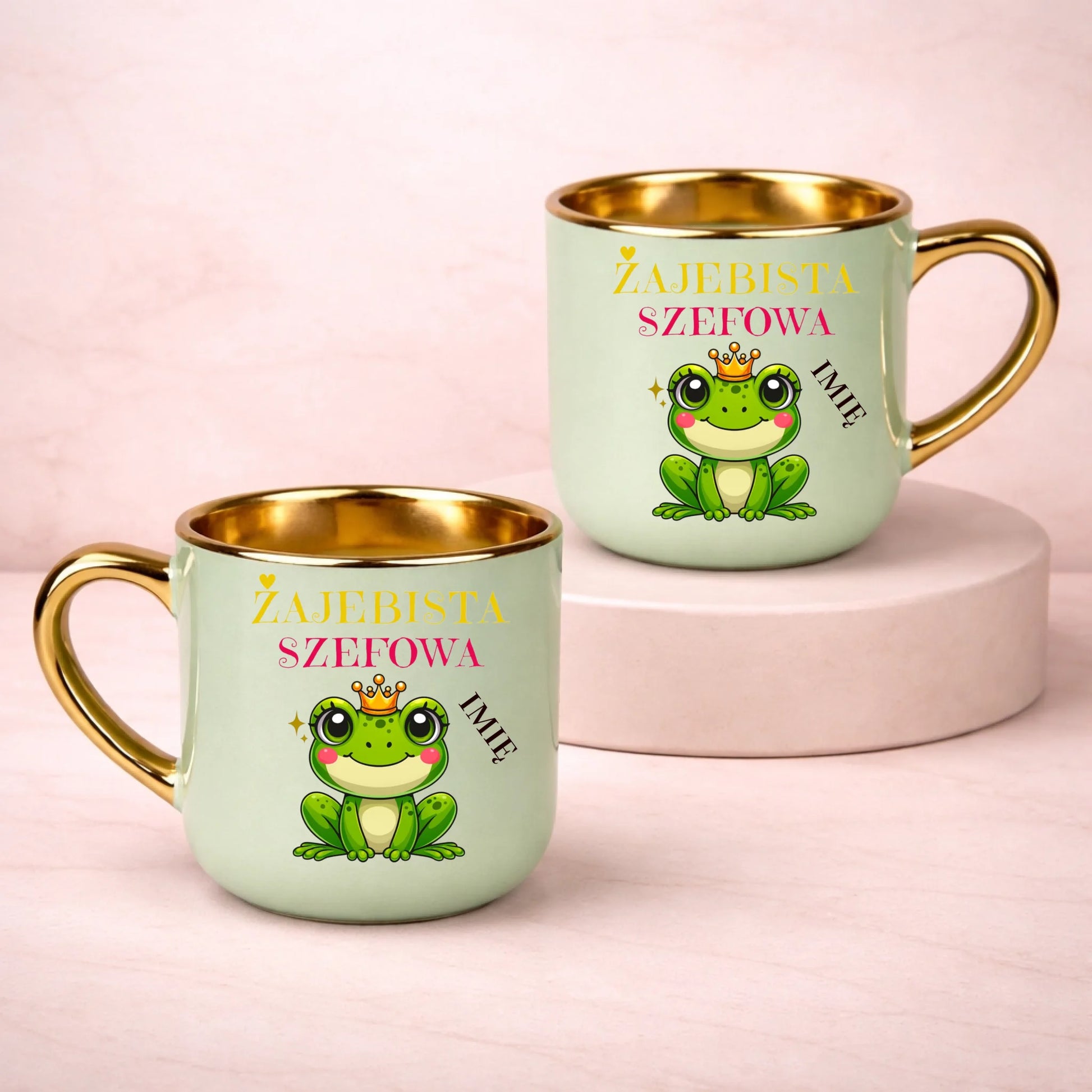 kubek z własnym nadrukiem 400ml personalizowane prezenty pl zielony