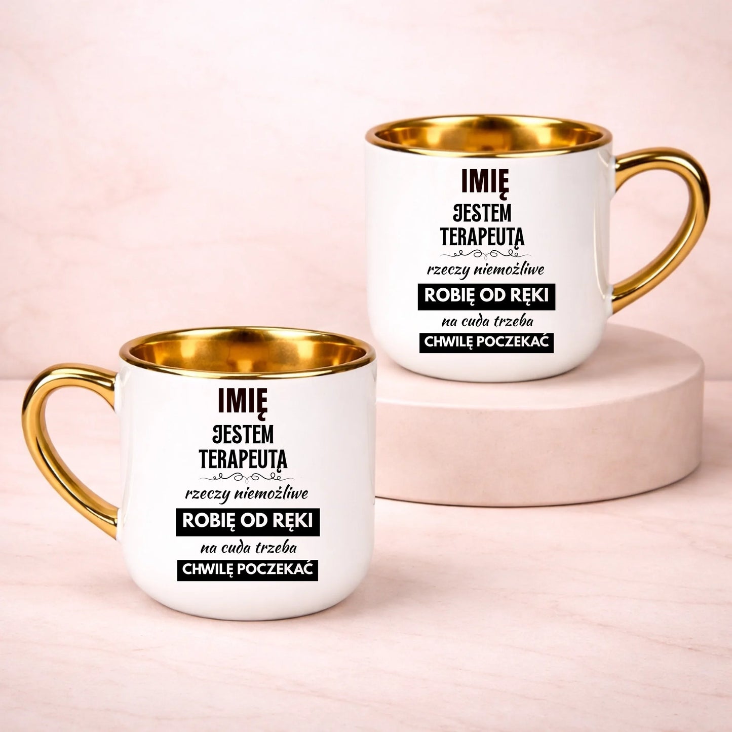 kubek z własnym nadrukiem 400ml personalizowane prezenty pl bialy