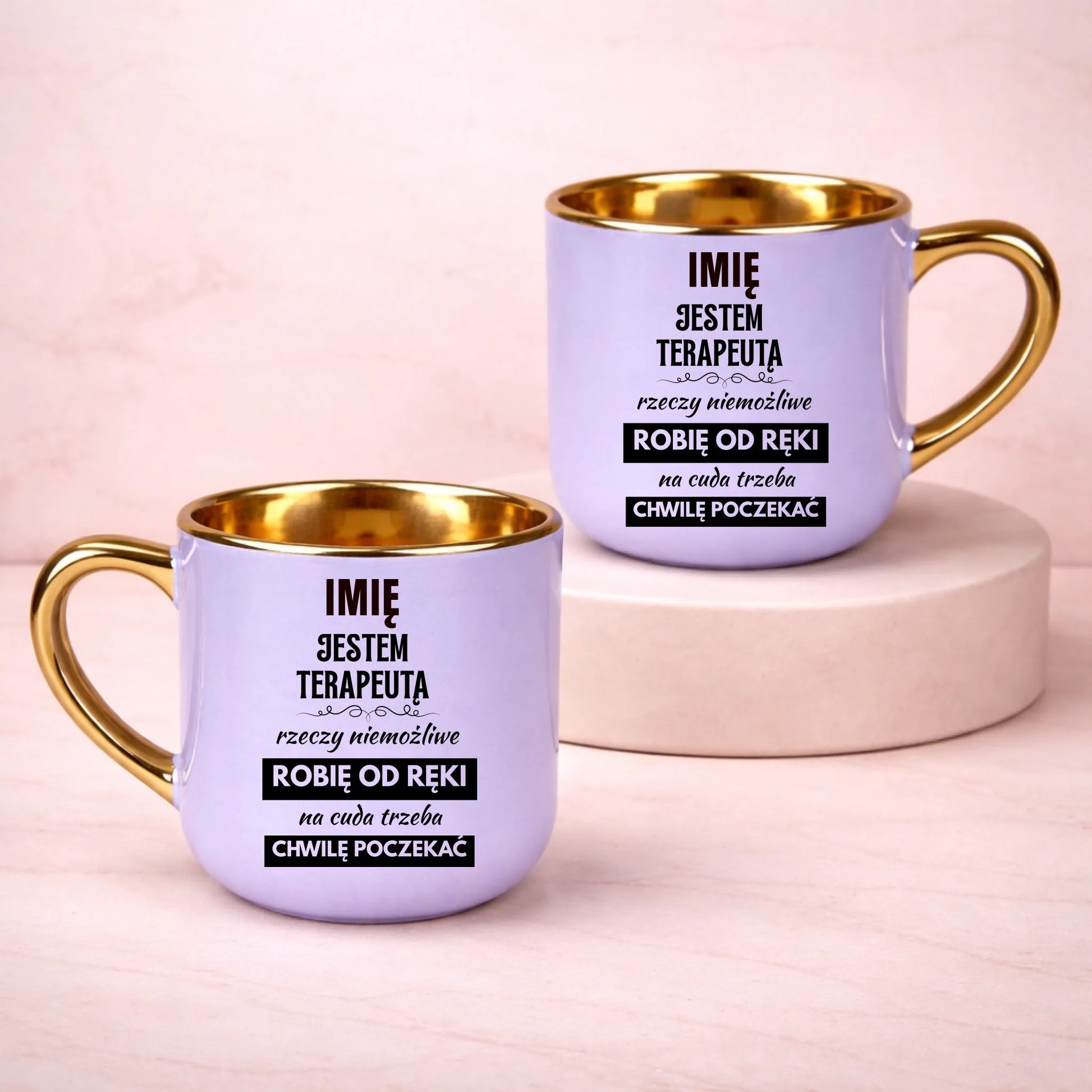 kubek z własnym nadrukiem 400ml personalizowane prezenty pl fioletowy