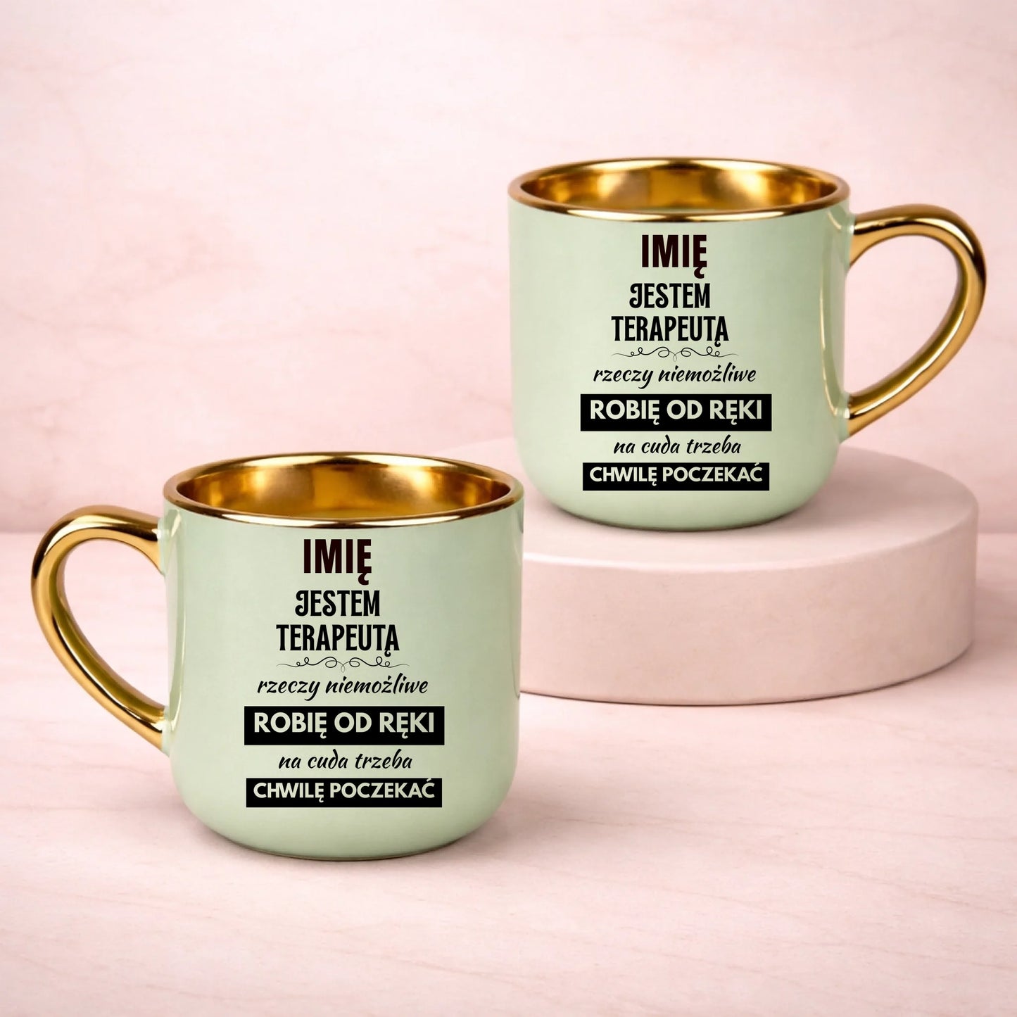kubek z własnym nadrukiem 400ml personalizowane prezenty pl zielony