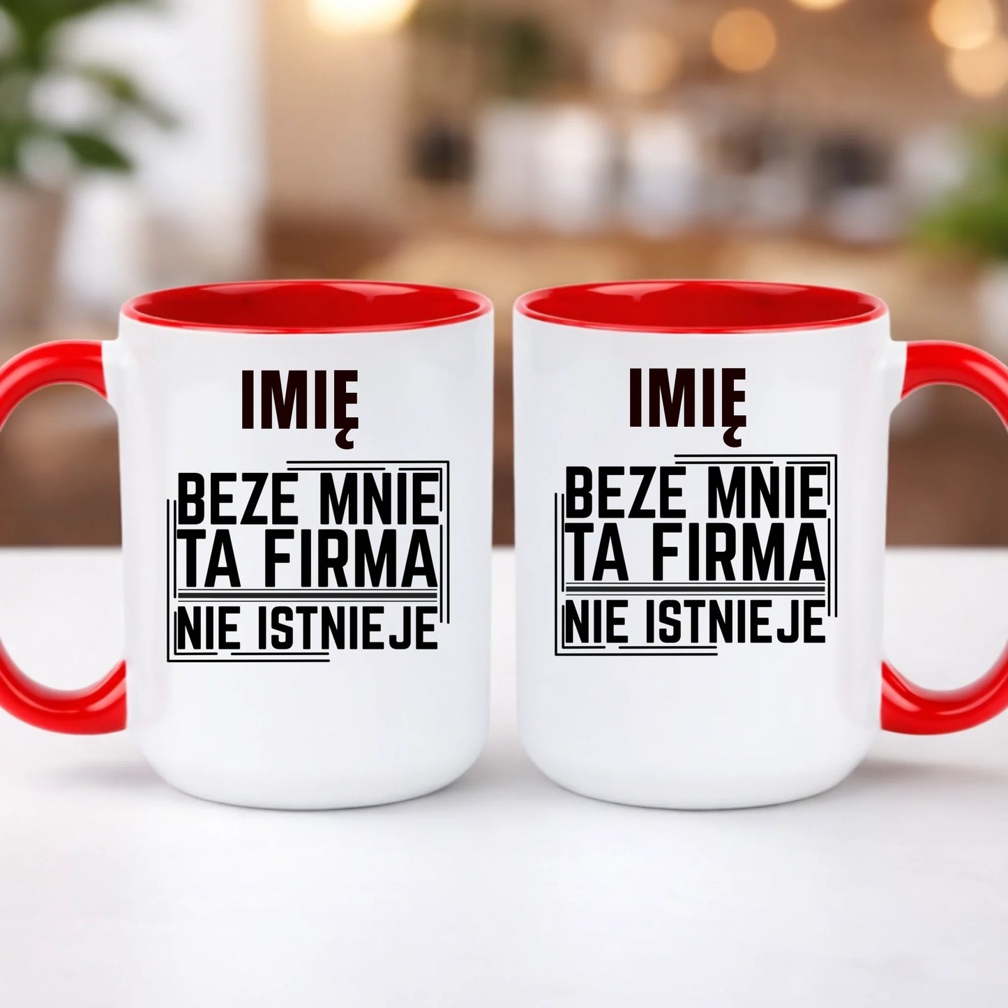 kubek z własnym nadrukiem 440ml personalizowane prezenty pl czerwony