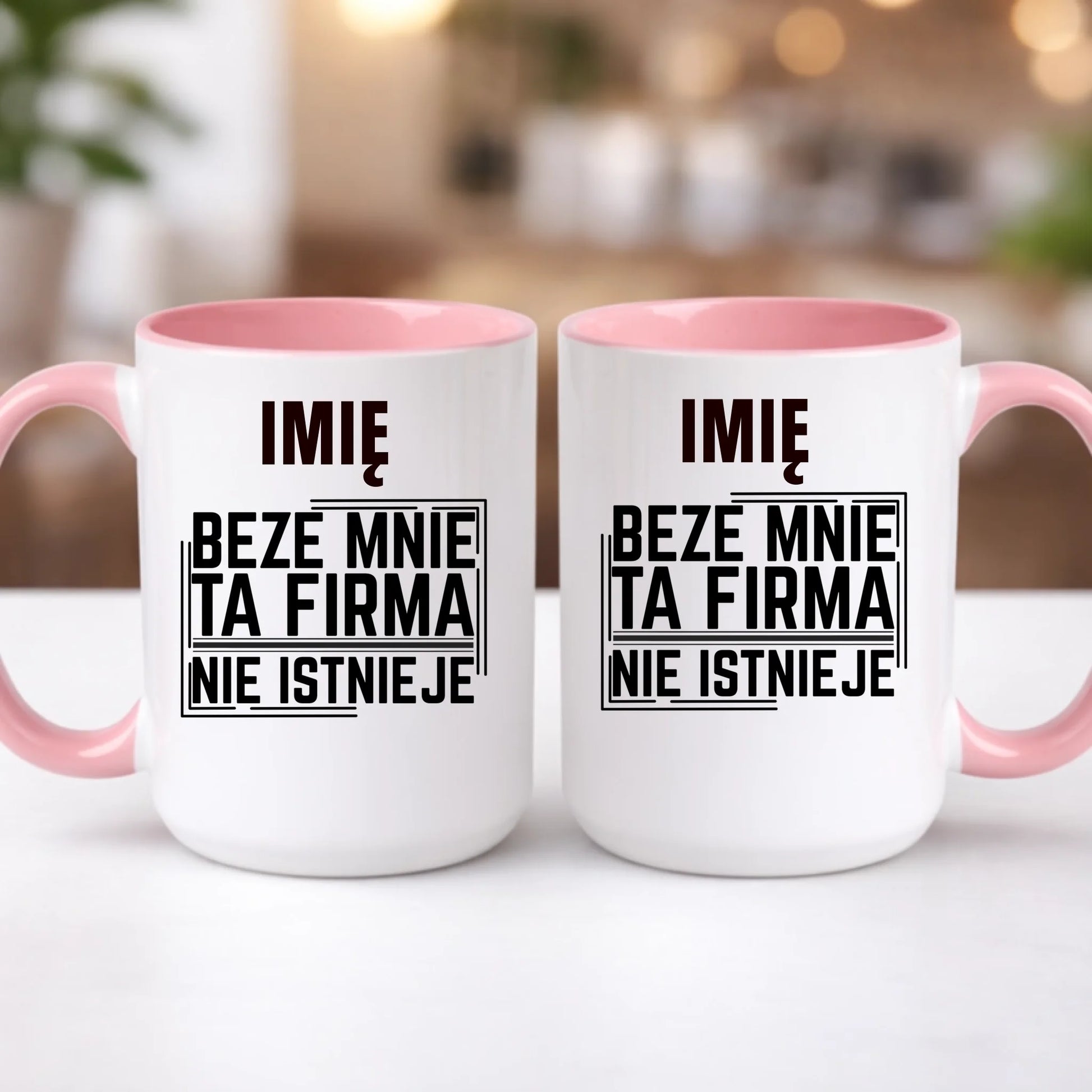 kubek z własnym nadrukiem 440ml personalizowane prezenty pl różowy
