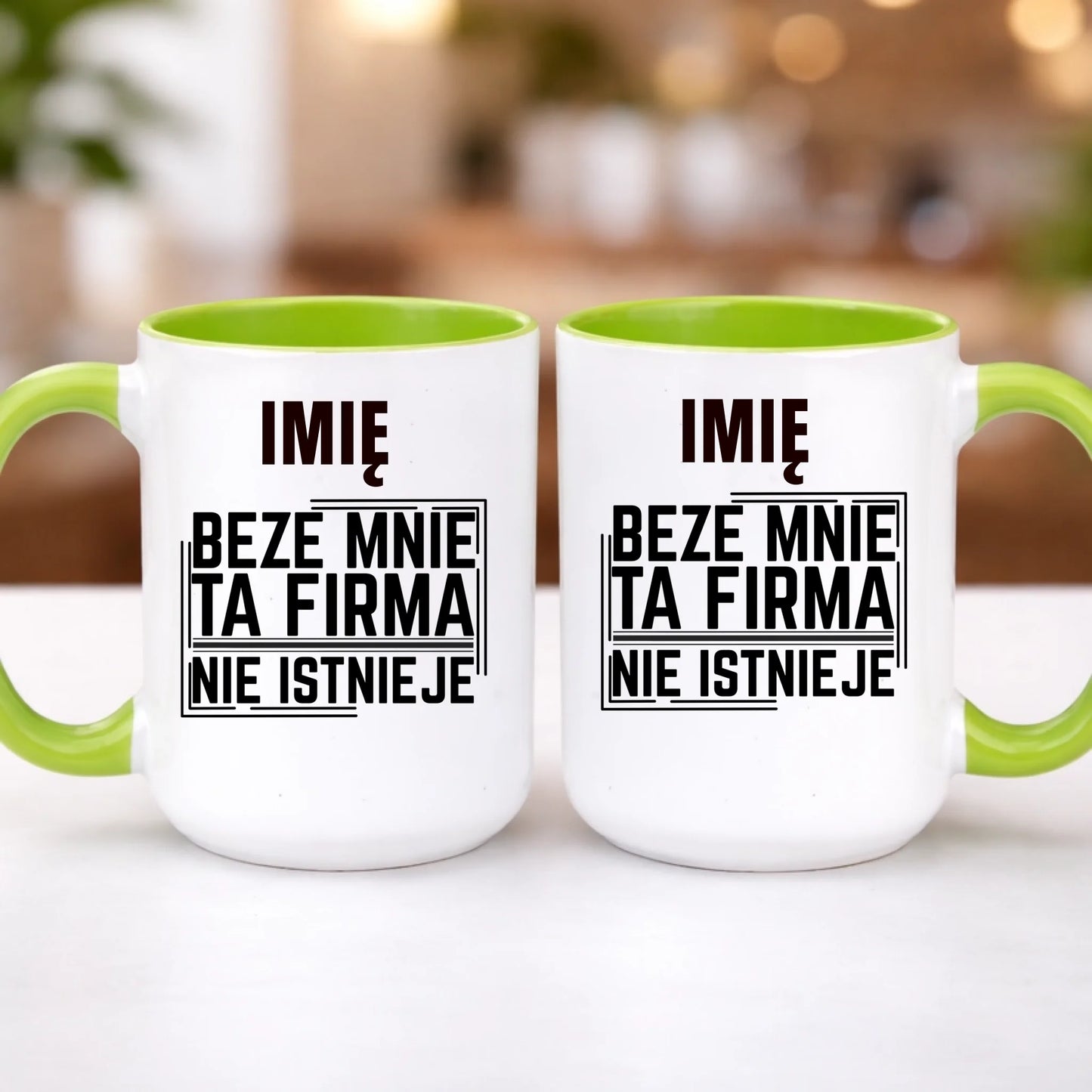 kubek z własnym nadrukiem 440ml personalizowane prezenty pl zielony