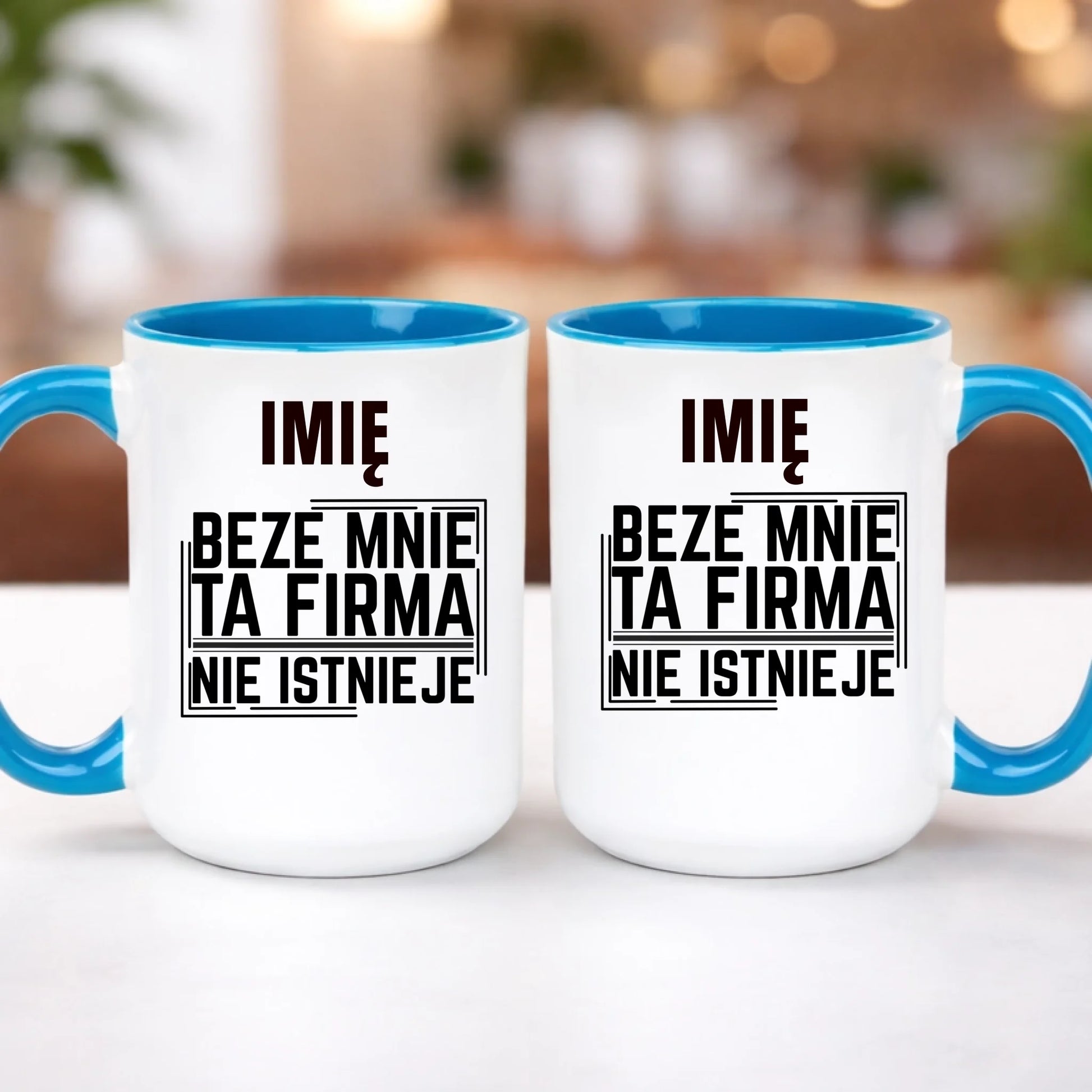 kubek z własnym nadrukiem 440ml personalizowane prezenty pl niebieski