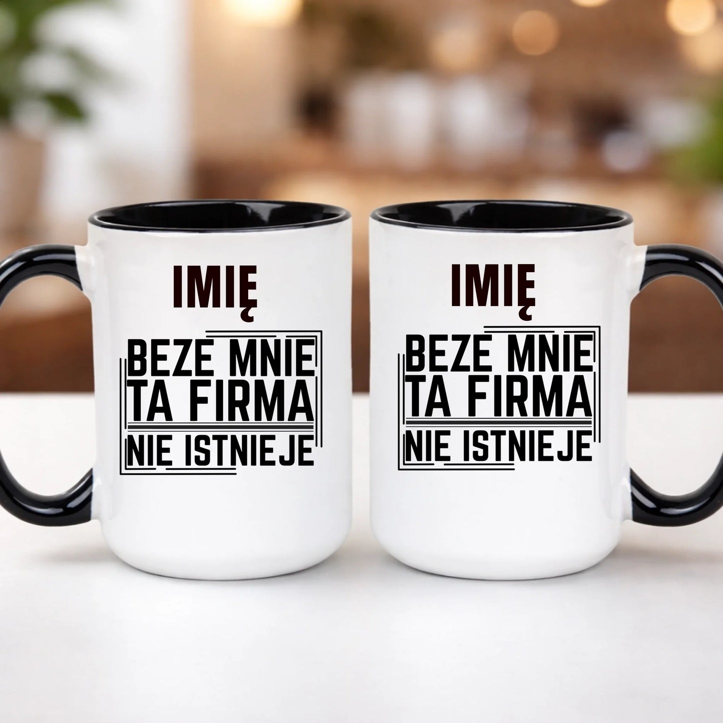kubek z własnym nadrukiem 440ml personalizowane prezenty pl czarny