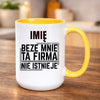 kubek z własnym nadrukiem 440ml personalizowane prezenty pl żółty