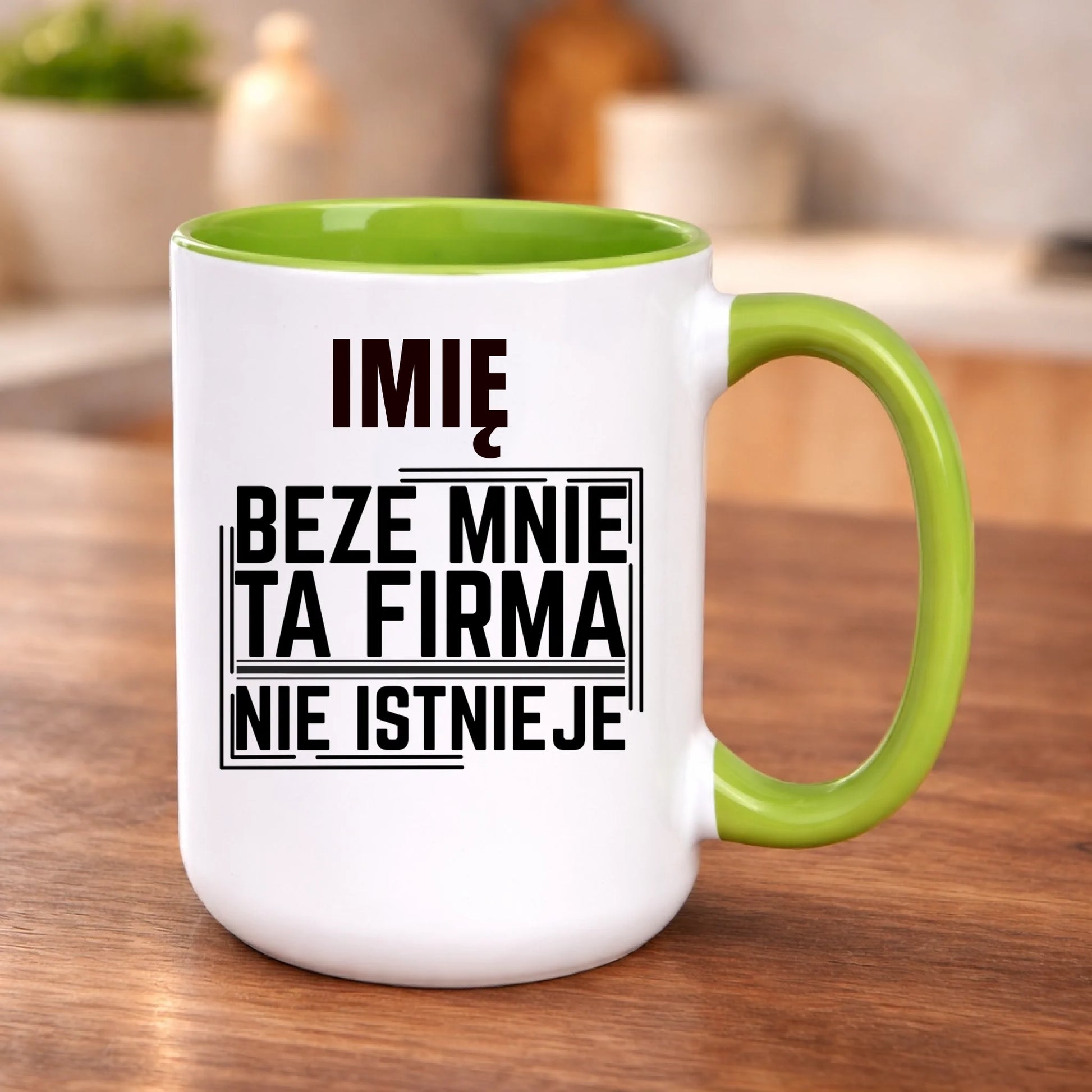 kubek z własnym nadrukiem 440ml personalizowane prezenty pl zielony