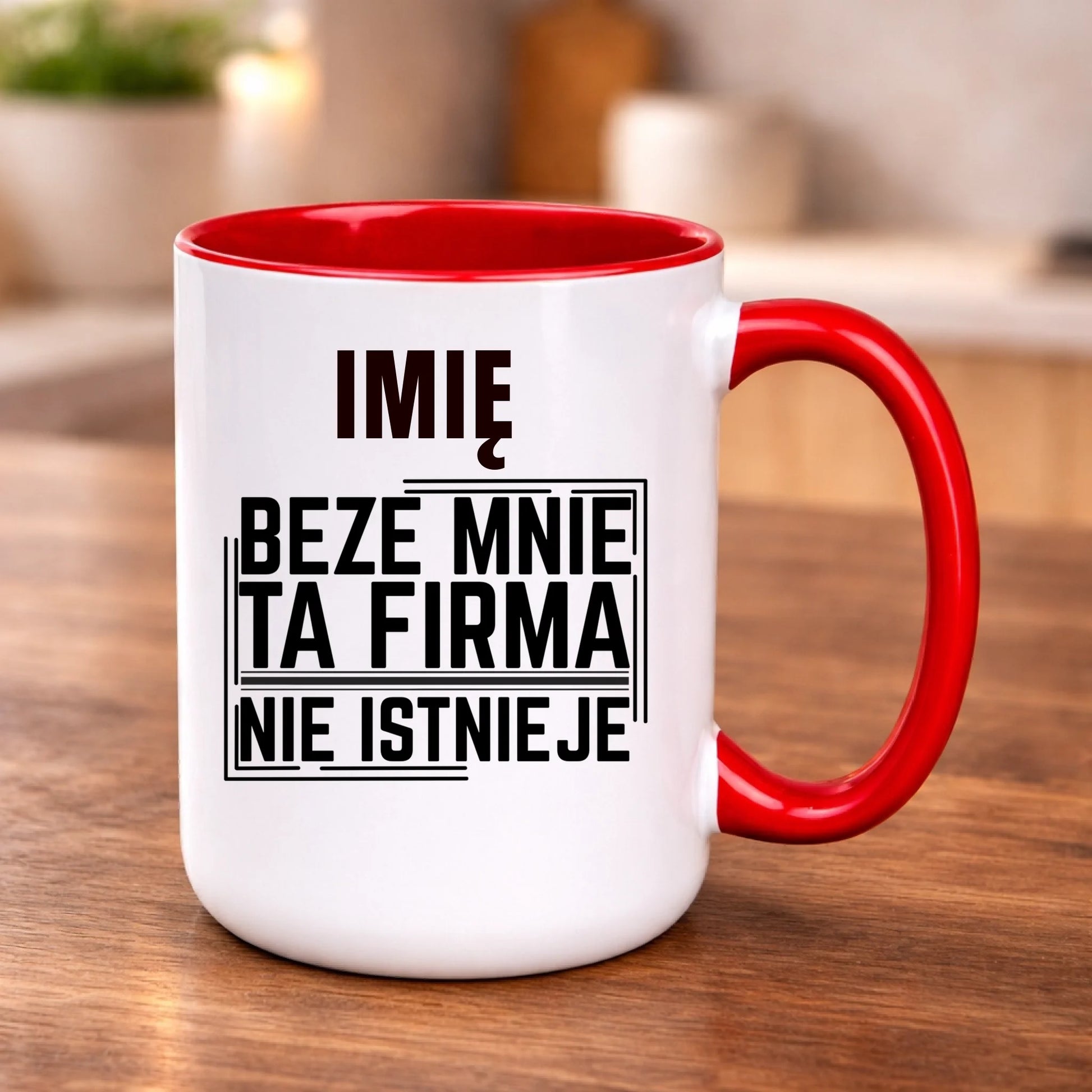 kubek z własnym nadrukiem 440ml personalizowane prezenty pl czerwony