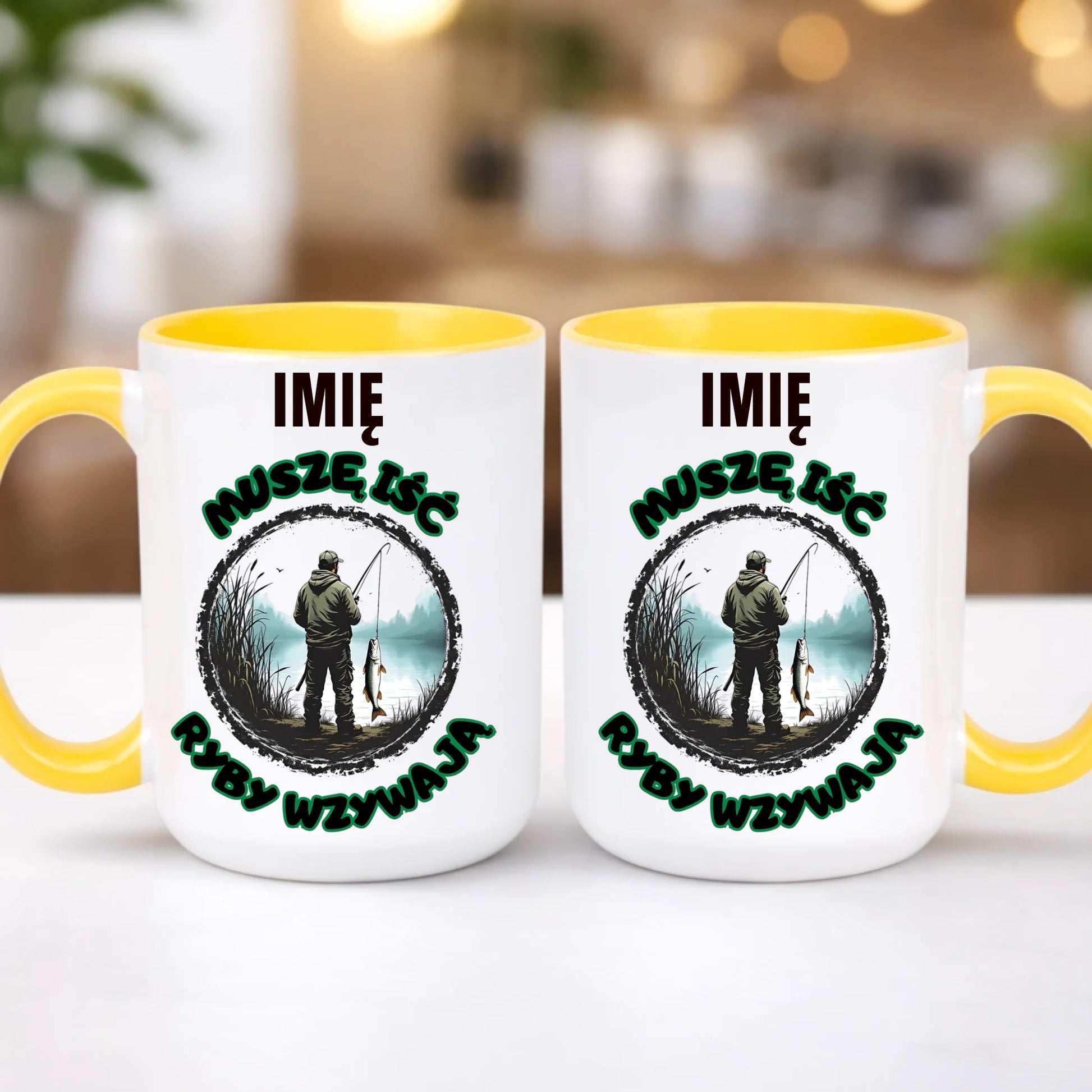 kubek z własnym nadrukiem 440ml personalizowane prezenty pl żółty