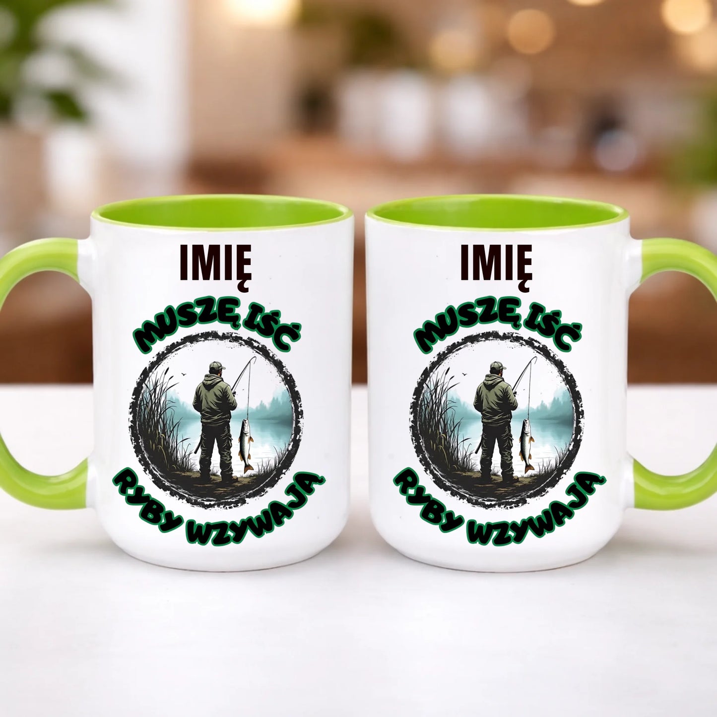 kubek z własnym nadrukiem 440ml personalizowane prezenty pl zielony