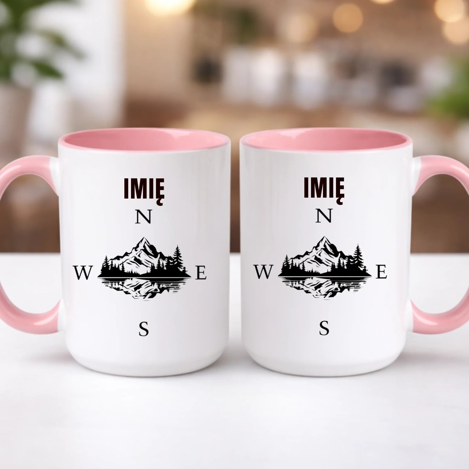 kubek z własnym nadrukiem 440ml personalizowane prezenty pl różowy
