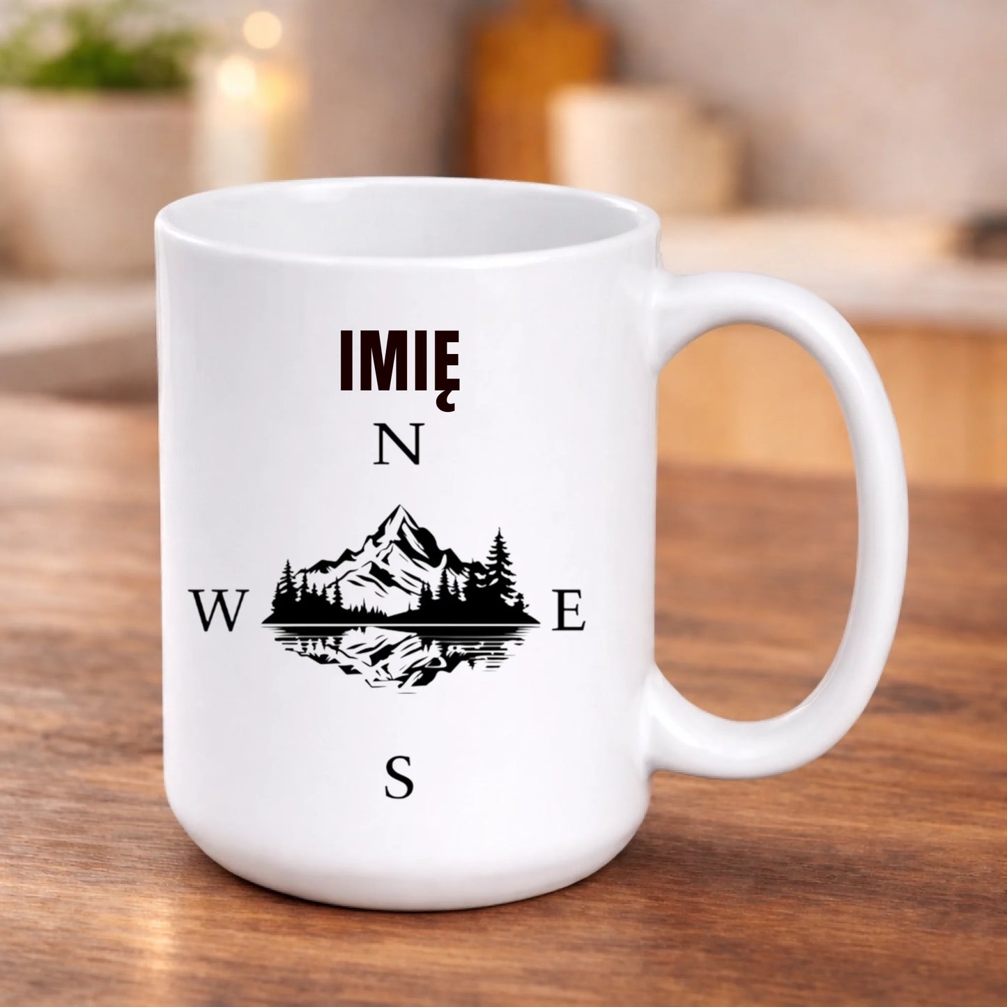 kubek z własnym nadrukiem 440ml personalizowane prezenty pl bialy