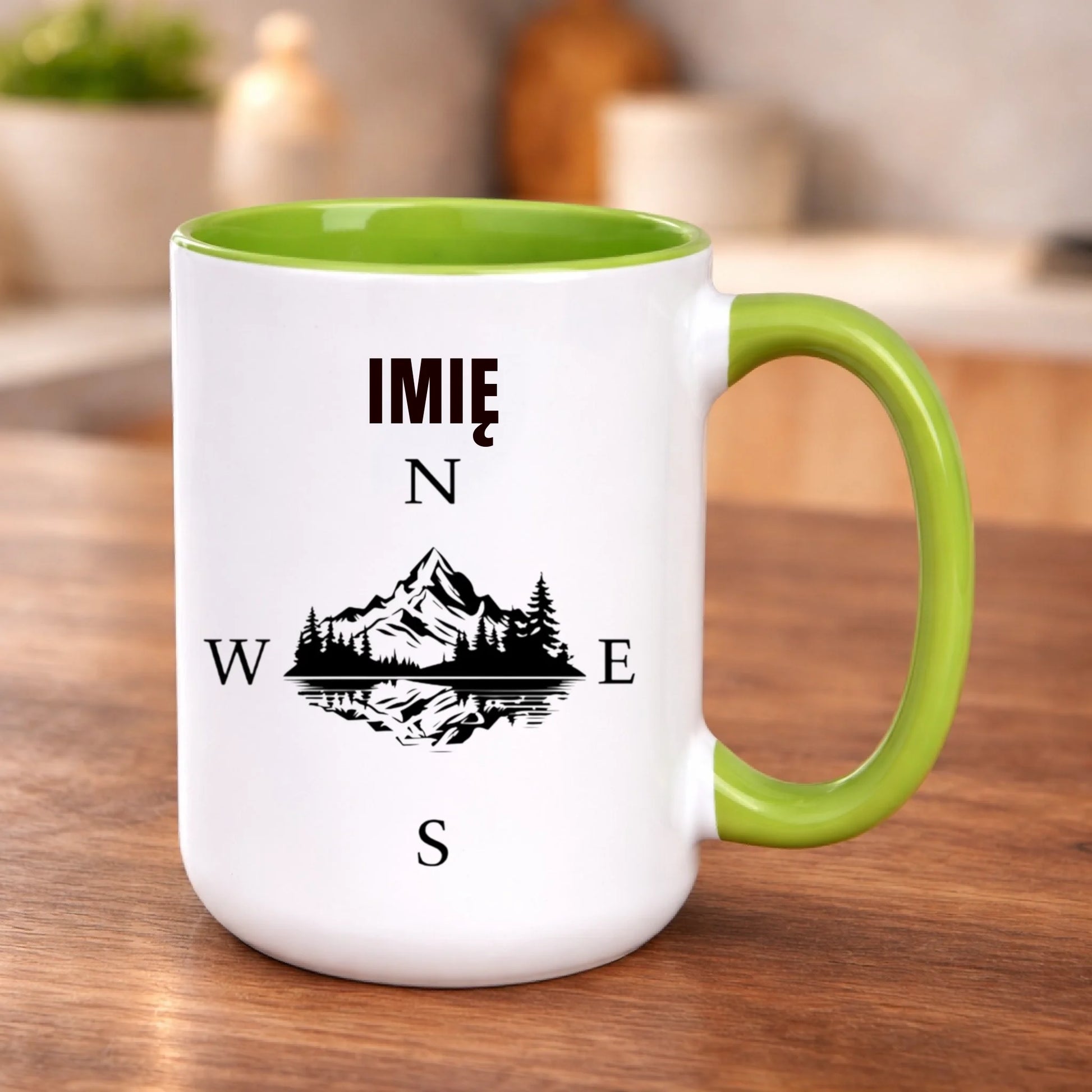 kubek z własnym nadrukiem 440ml personalizowane prezenty pl zielony