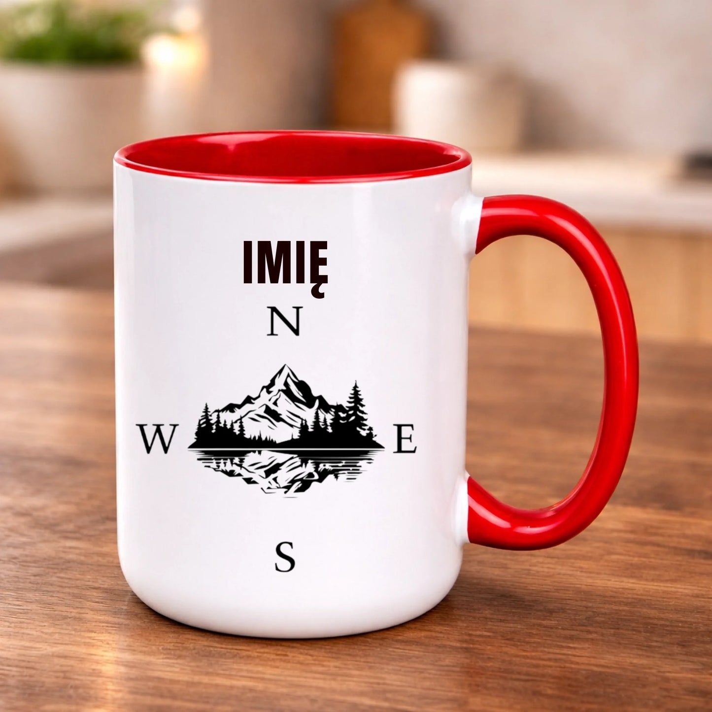 kubek z własnym nadrukiem 440ml personalizowane prezenty pl czerwony