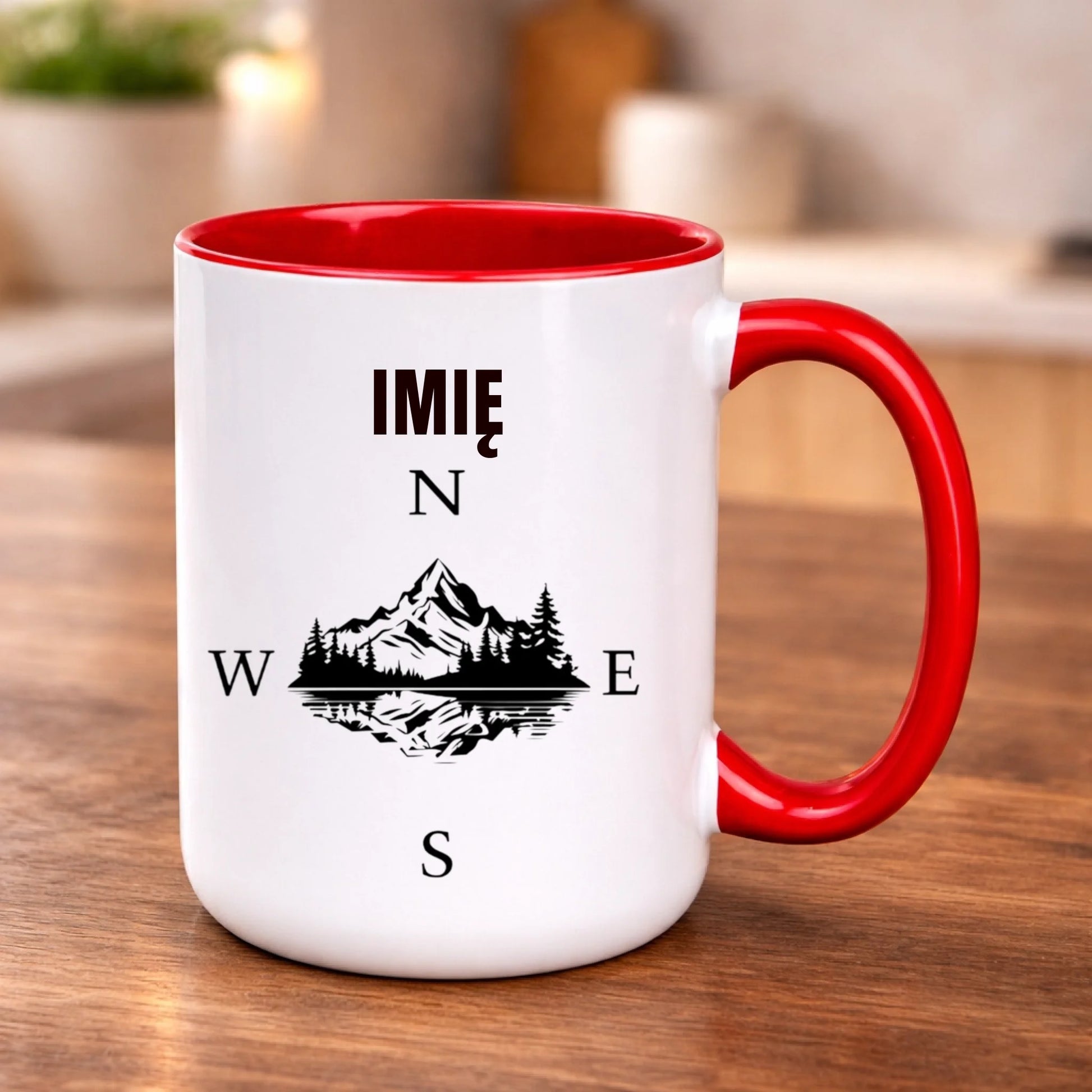 kubek z własnym nadrukiem 440ml personalizowane prezenty pl czerwony