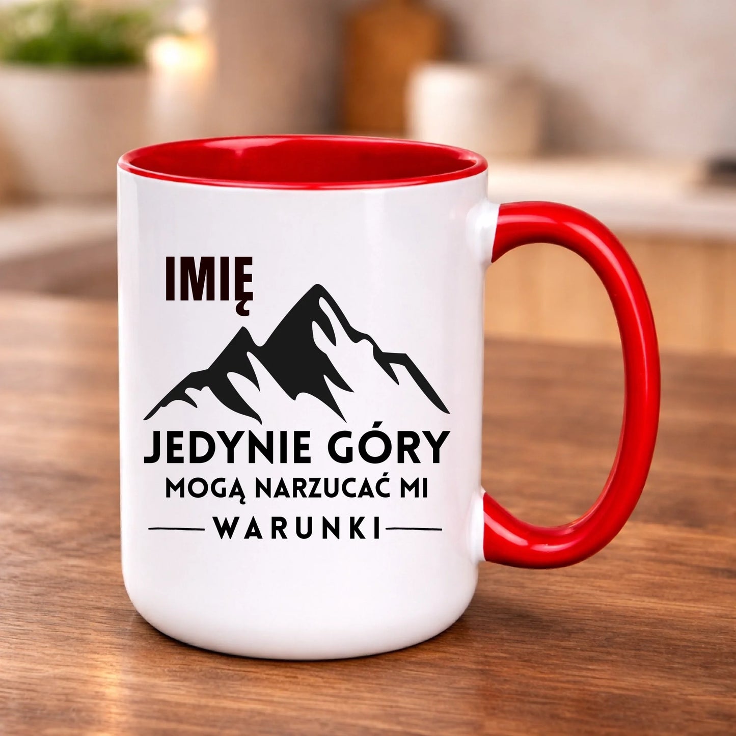 kubek z własnym nadrukiem 440ml personalizowane prezenty pl czerwony